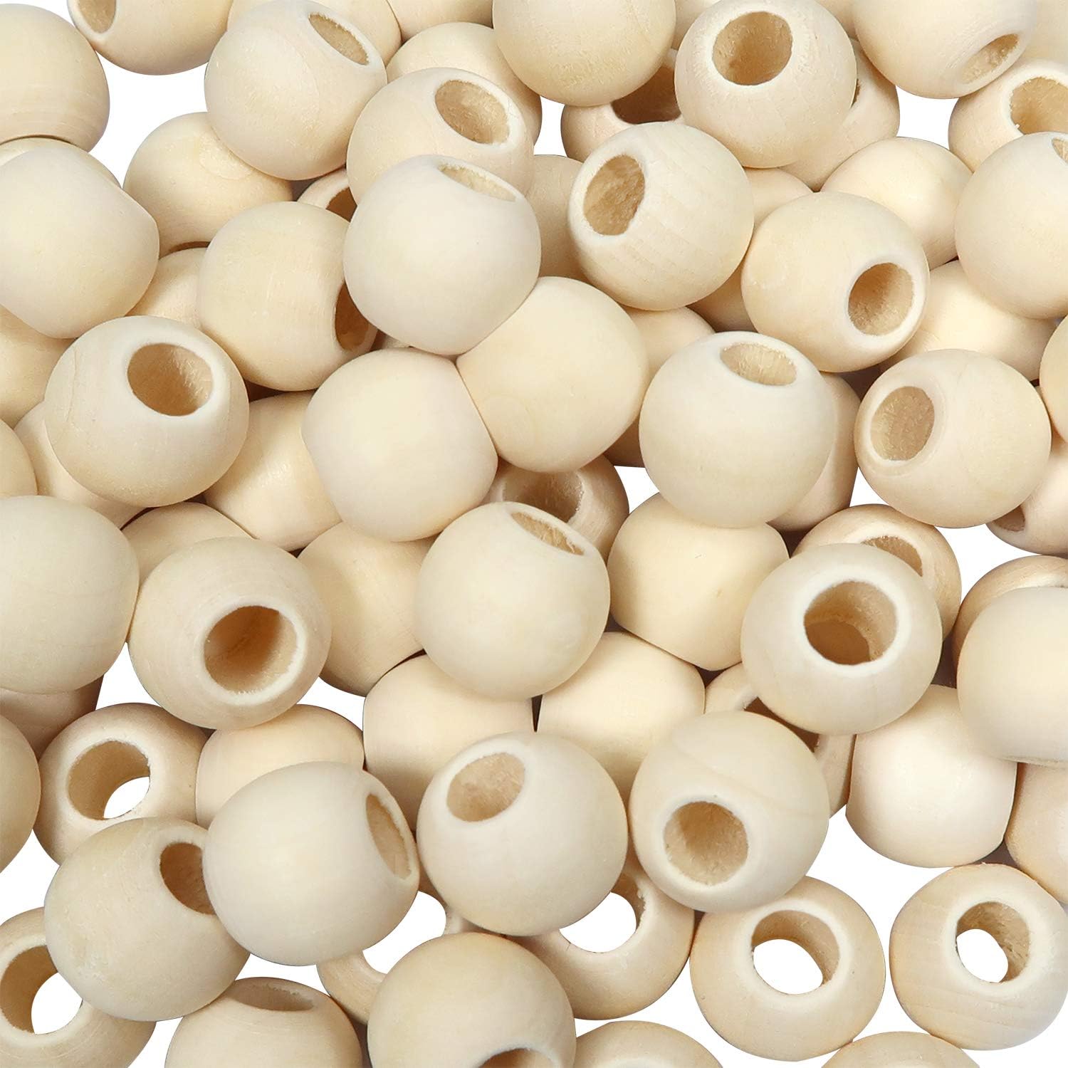 TOAOB 100pcs Wooden Beads Round Wood Beads 15mm for Crafts Decoration DIY Jewelry Making, brown