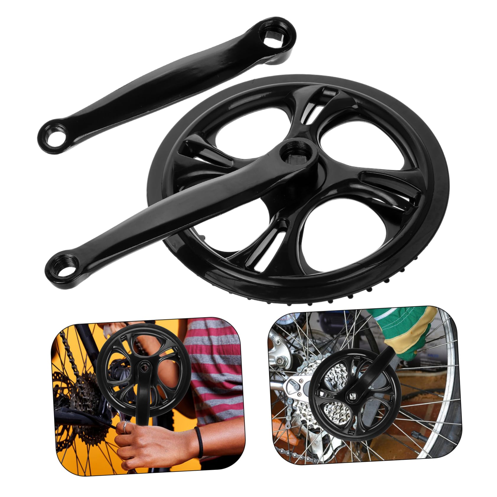 Set Pedivelle Guarnitura Bici Single Speed 48 Denti in Ferro Catena Antiscivolo 170 Mm per Mountain Bike e Bici Pieghevoli, Resistente e Leggera per Ciclisti Principianti e Professionisti
