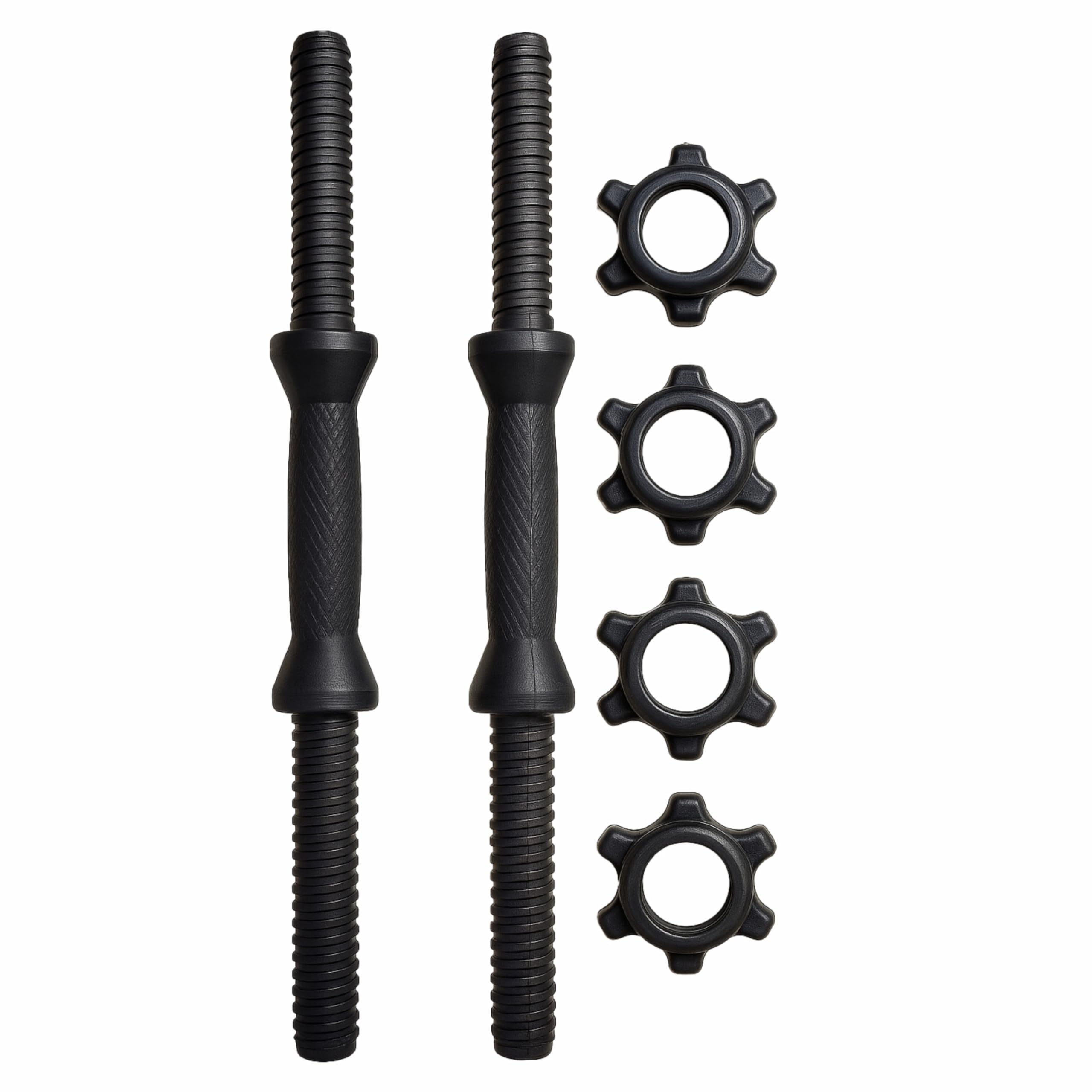Artino PVC Coated 14-Inch Dumbbell Rods Black Color with Plastic Nuts for Weight Lifting Workout Bar (Pack of 2 Pcs)-image-20