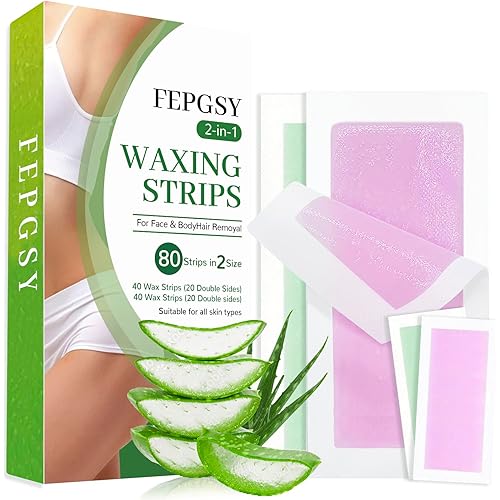 80PCS Wax Strips for Face Hair Removal,Body Waxing Kit for Women,Suitable for Face,Body,Legs, and Bikini Zone.Lncludes 40 Body+40 Facial Waxing Strips