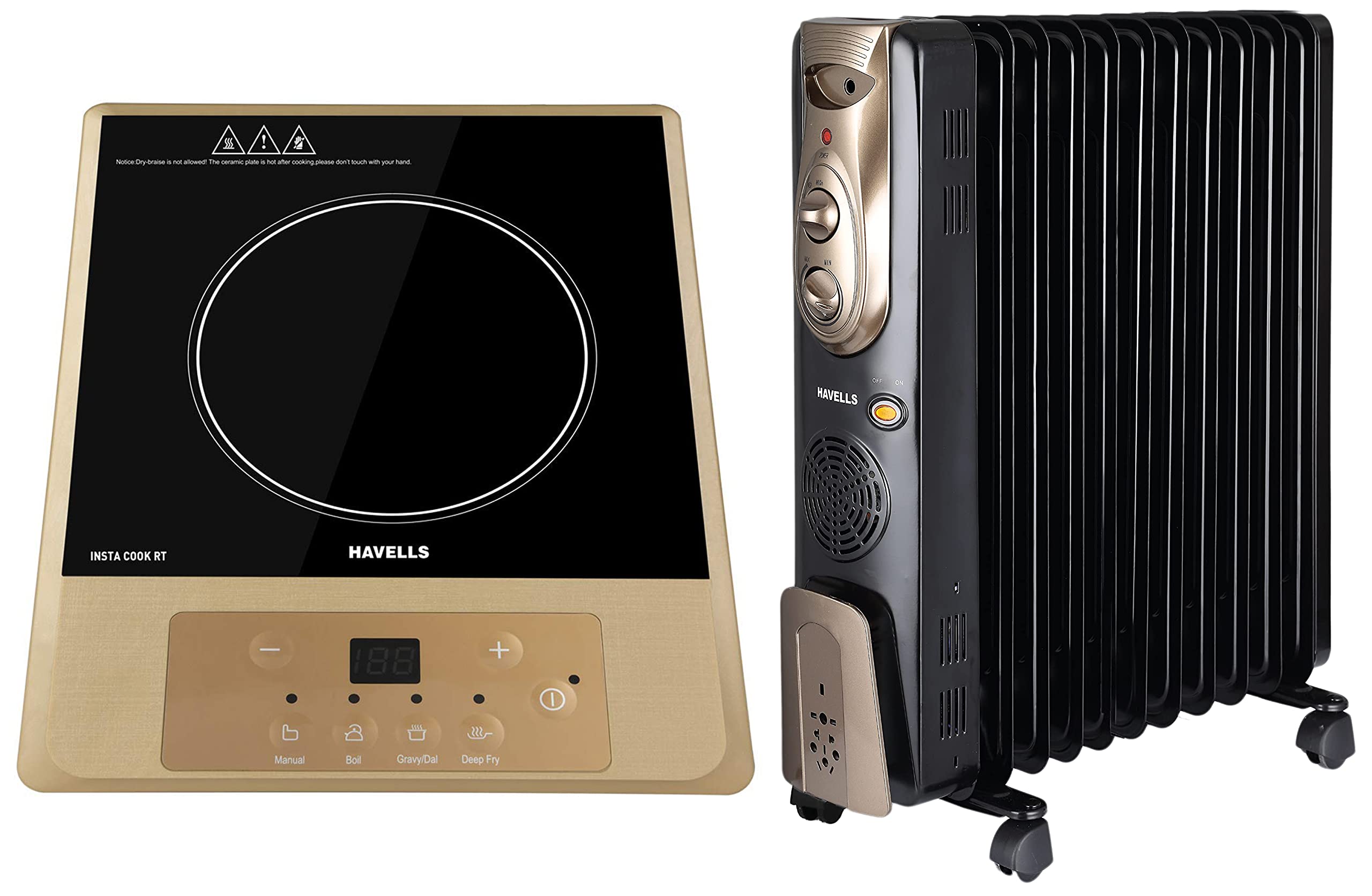 Havells OFR - 11Fin 2900-Watt PTC Fan Heater (Black) u0026 Havells Insta Cook  RT 1400 watts Induction Cooktop : Amazon.in: Home u0026 Kitchen
