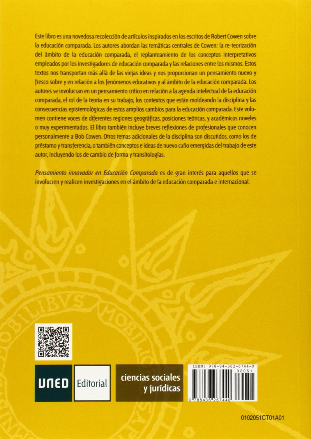 Pensamiento innovador en educación comparada. Homenaje a Robert Cowen (CIENCIAS SOCIALES Y JURÍDICAS)
