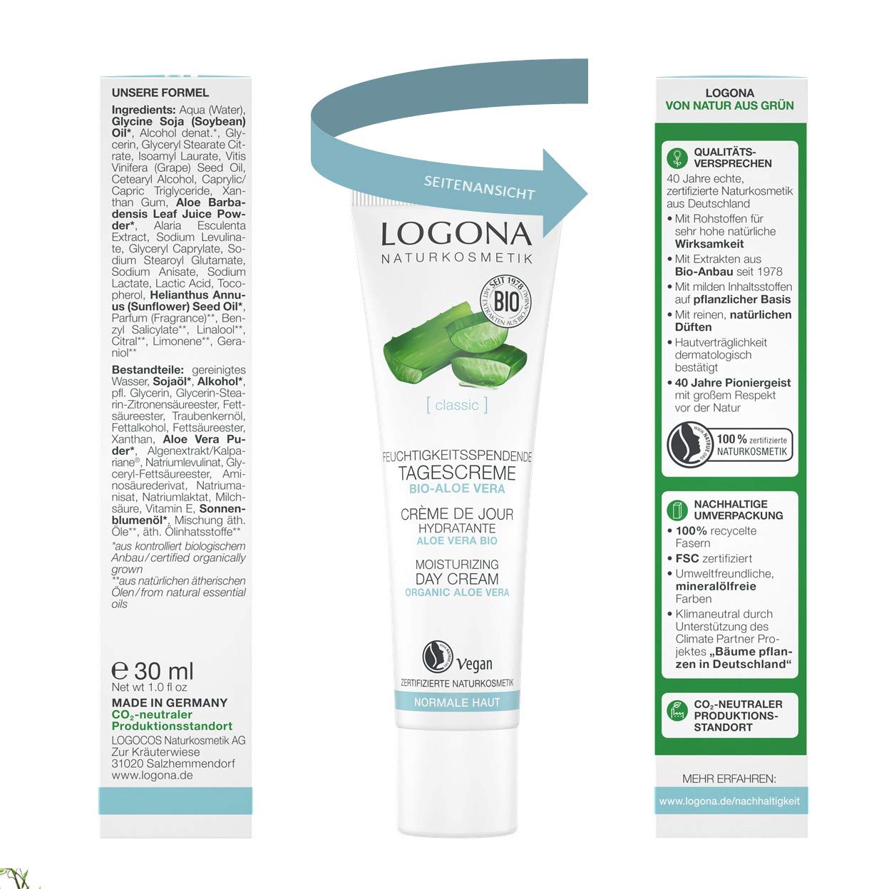 LOGONA Bio Tagescreme mit Bio Aloe Vera Naturkosmetik