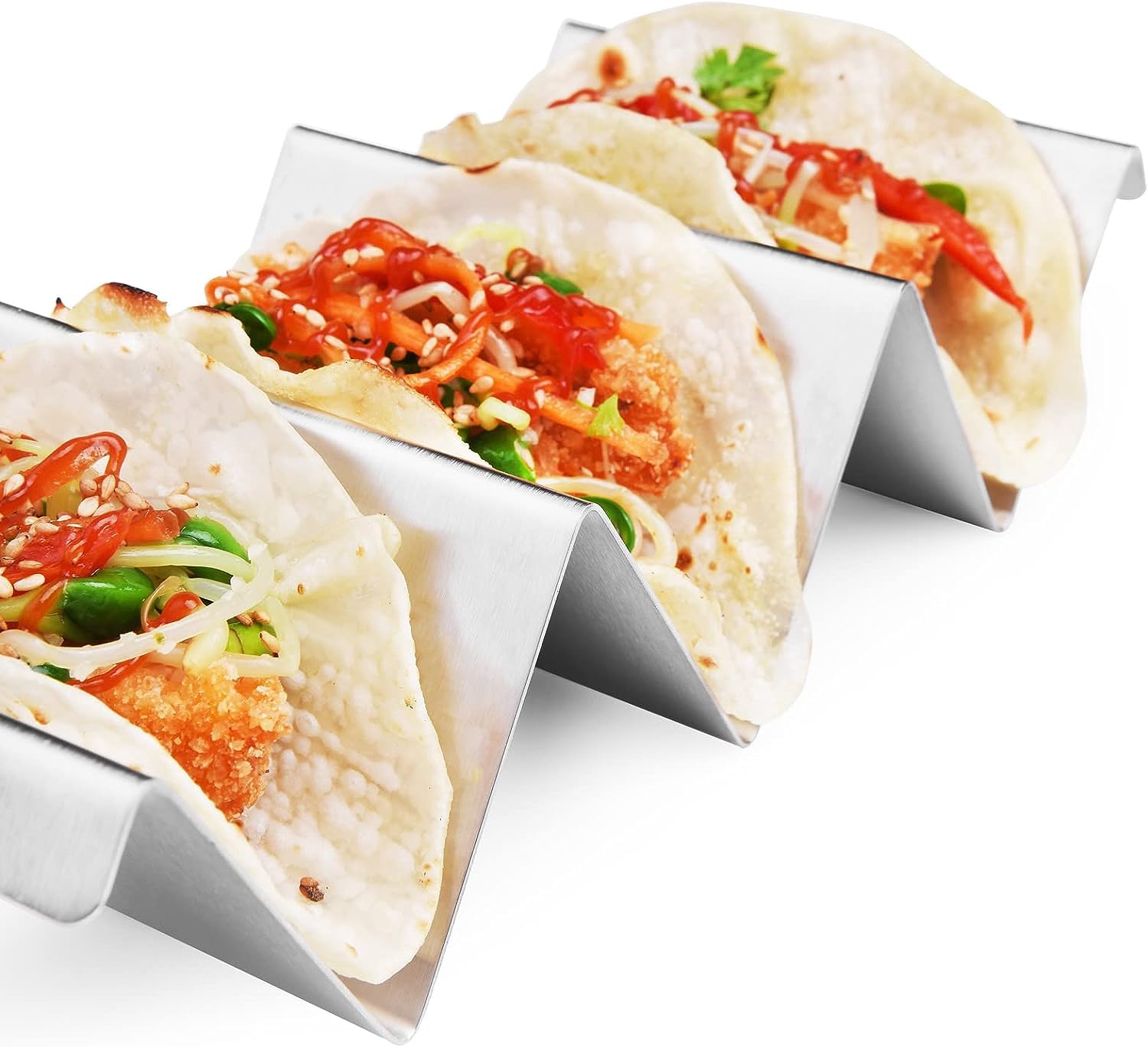 Styxon Taco Holders 1 Packs - Stainless Steel Taco Stand Rack Tray Style by, Oven Safe for Baking, Dishwasher and Grill Safe 1