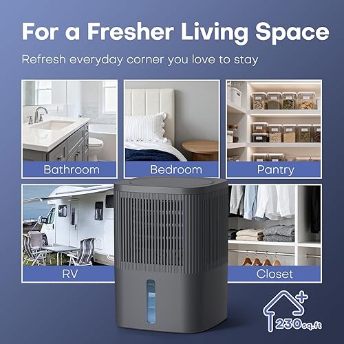 Miniatura 2 de TABYIK Absorbedor de humedad de 34 onzas líquidas, paquete de 2 deshumidificadores desechables con bolsas Refiil, deshumidificador portátil para tu