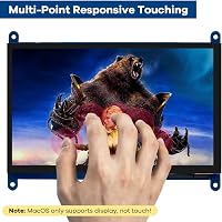 LAFVIN 7" IPS LCD Érintőképernyős Monitor 1024x600 Kapacitív Kijelző HDMI Csatlakozással Raspberry Pi, Windows 10/8/7 Rendszerekhez 2