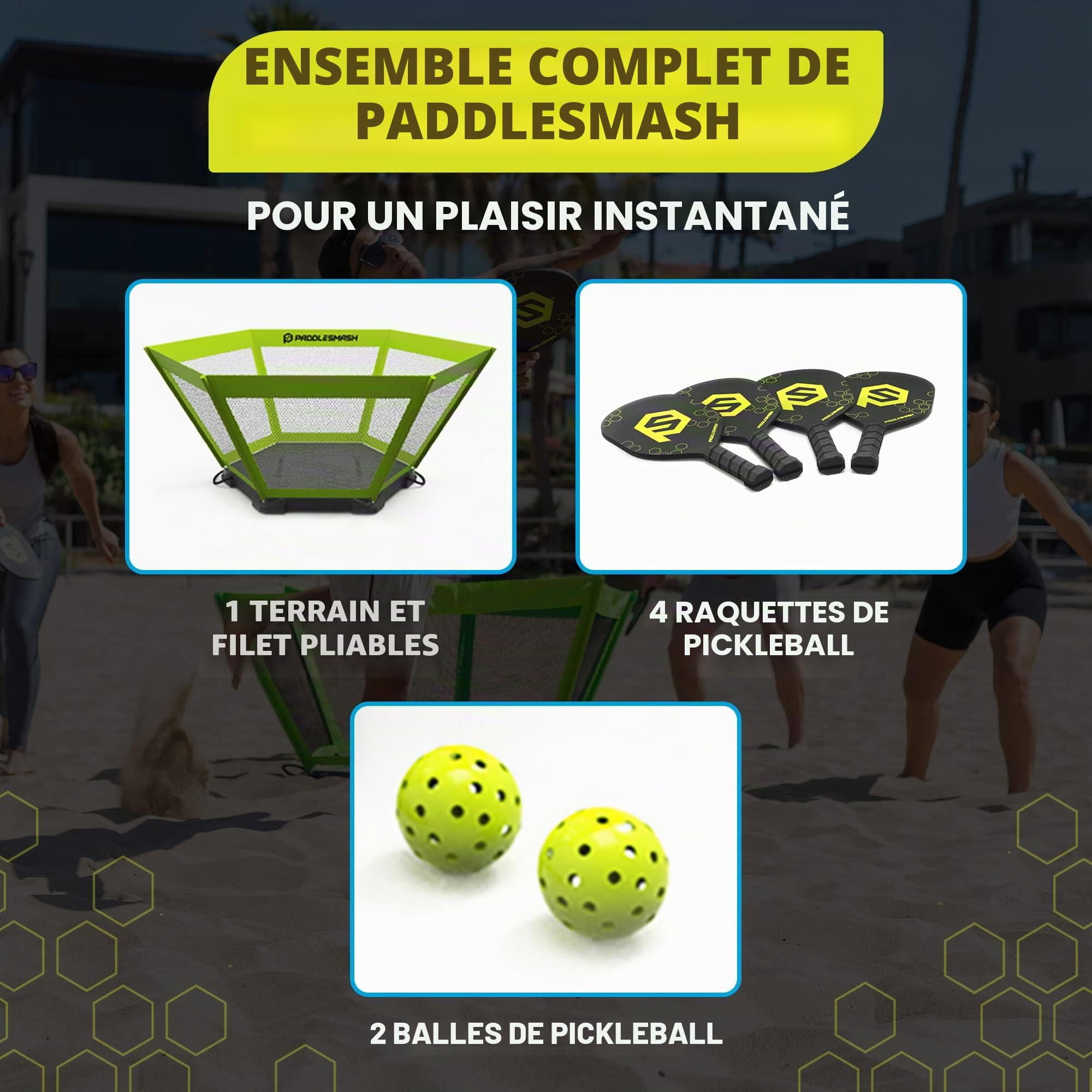 PaddleSmash - Jeux de plein air, de jardin et de plage pour les adultes et la famille, parfait pour le jardin, la plage ou lors d’un pique-nique.