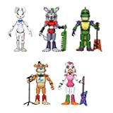 Action Figures! Set of 5 - Five Nights at Freddy's - Security Breach - Pizzaplex - Glamrock Chica, Glamrock Freddy, Montgomery Gator, Roxanne Wolf and Vanny