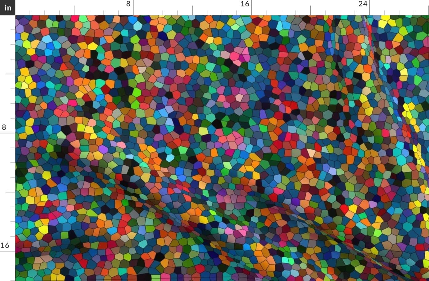 Spoonflower Fabric - Groovy Stained Glass Green Blue Bright Red Retro Colorful Printed on Organic Cotton Sateen Fabric by The Yard - Sewing Quilting Apparel Home Decor
