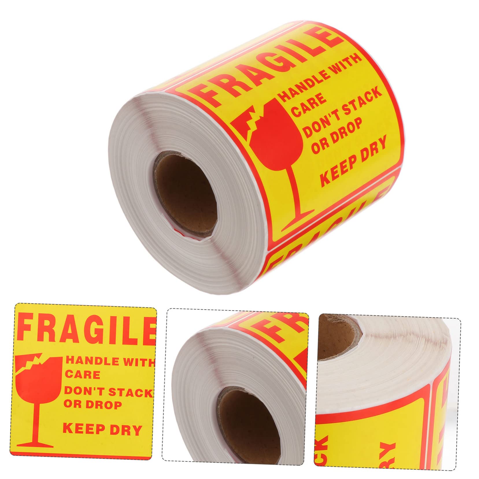 OSALADI Etichette Fragili Adesive Carta Patinata 500 Pezzi per Spedizione Avvertenza Maneggia con Cura, da Incollare su Scatole e Pacchi
