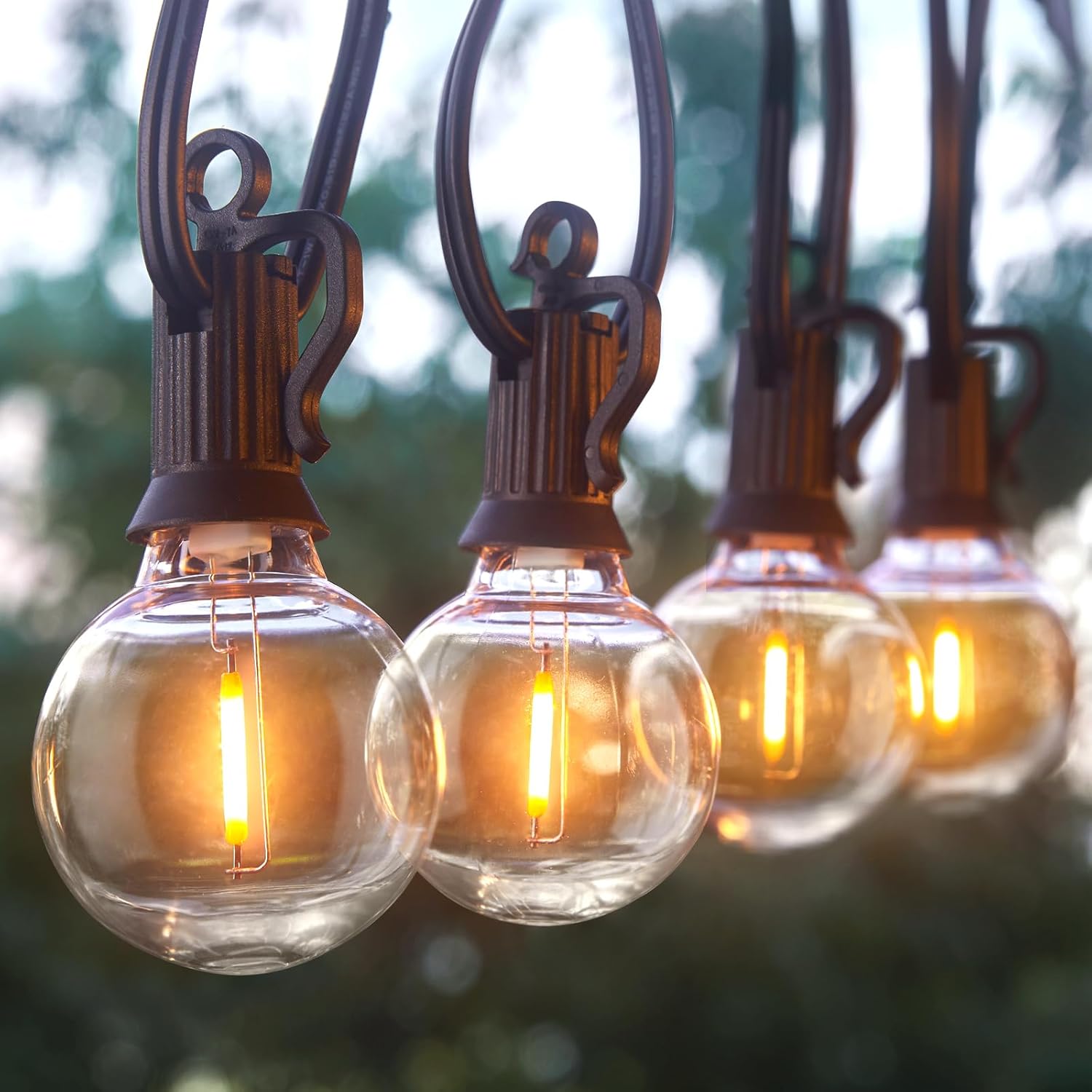 Brightown 200FT Outdoor String Lights, Globe Patio Lights with 100+2 LED G40 Plastic