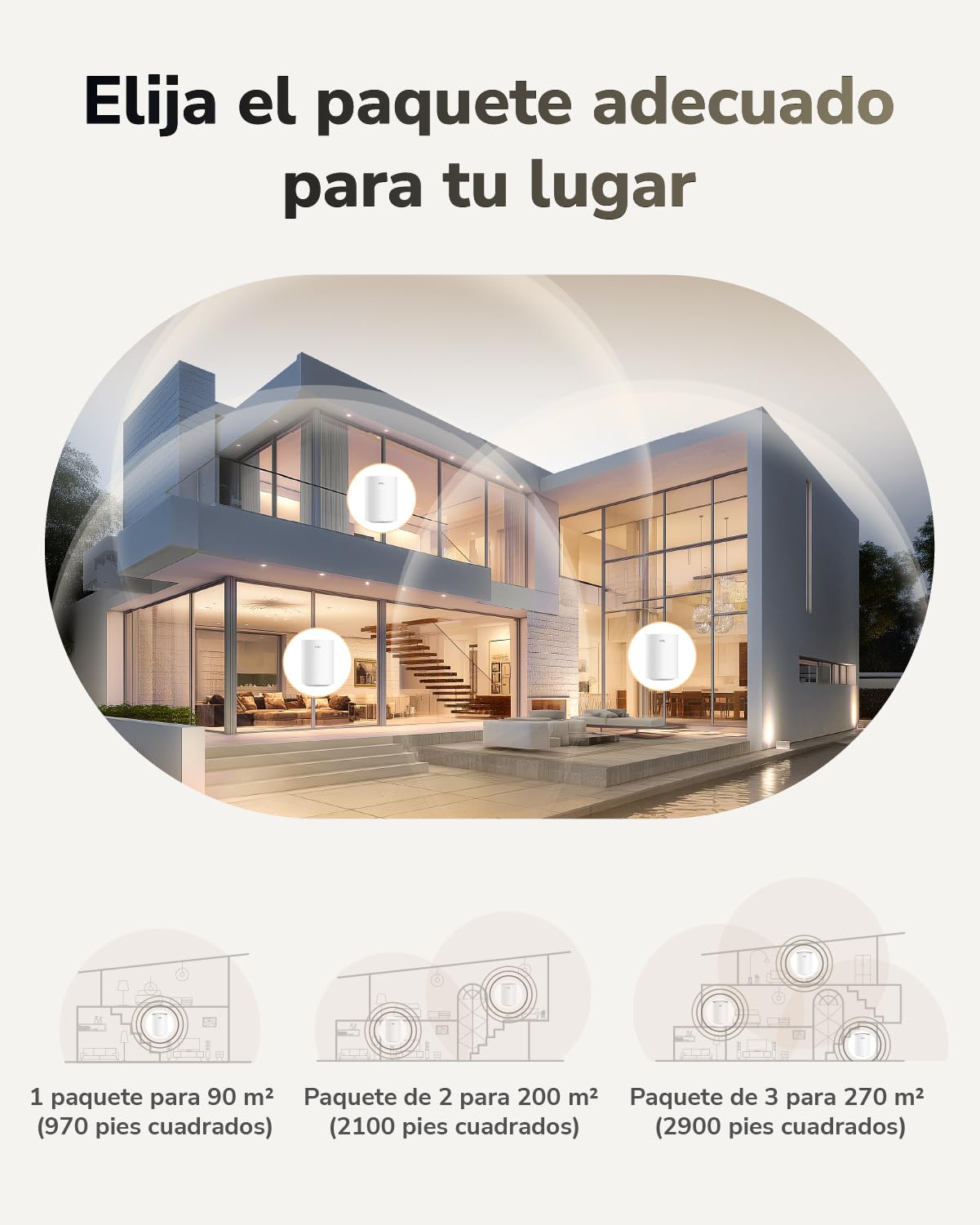 Cudy Sistema de Malla WiFi 7 BE3600, 3.6 Gbps 160 MHz, Cobertura de Hasta 200 m², 3 Puertos Gigabit, Compatible con Multi-VPN, APP Control, M3600 2-Pack