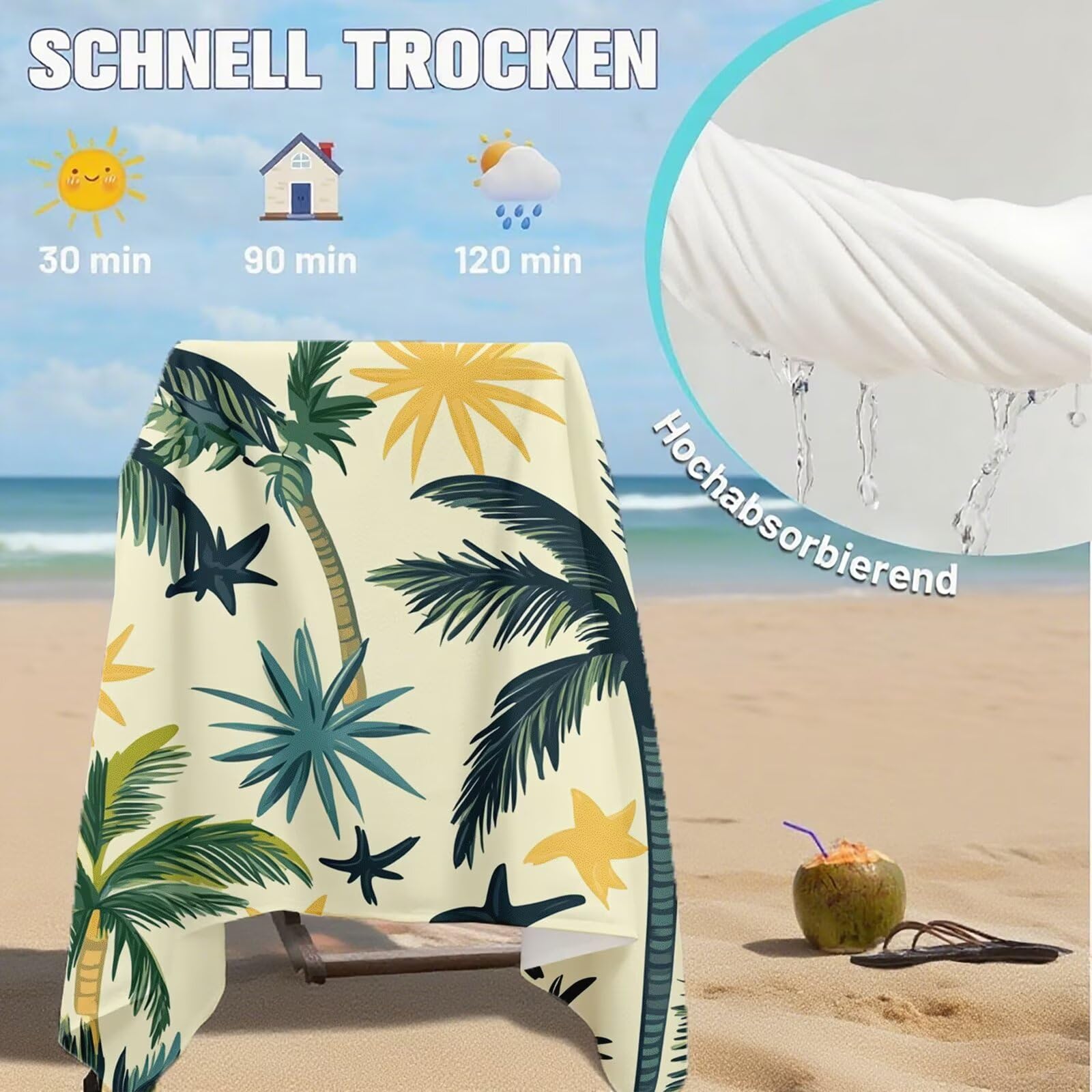 Toallas de Playa Microfibra Paisaje Toalla Playa Grande 180x90cm Mujer Hombre Secado Rápido Absorbente Toallas Gimnasio Suave Sin Arena Ligera Toalla Microfibra para Piscina Viajes Camping Q-738