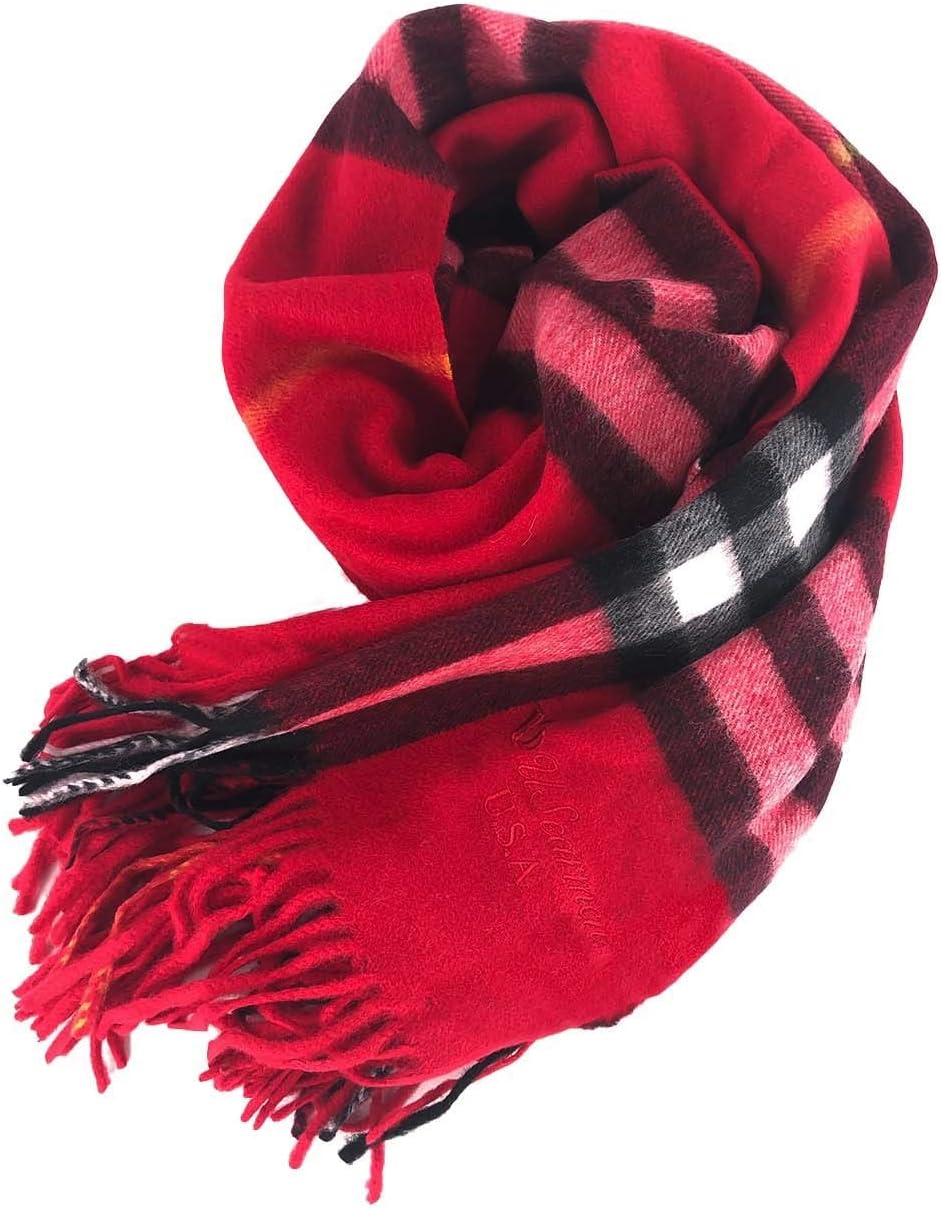 cashmere blanket scarf wrap shawl 70" x 28" plaid color stripe grid