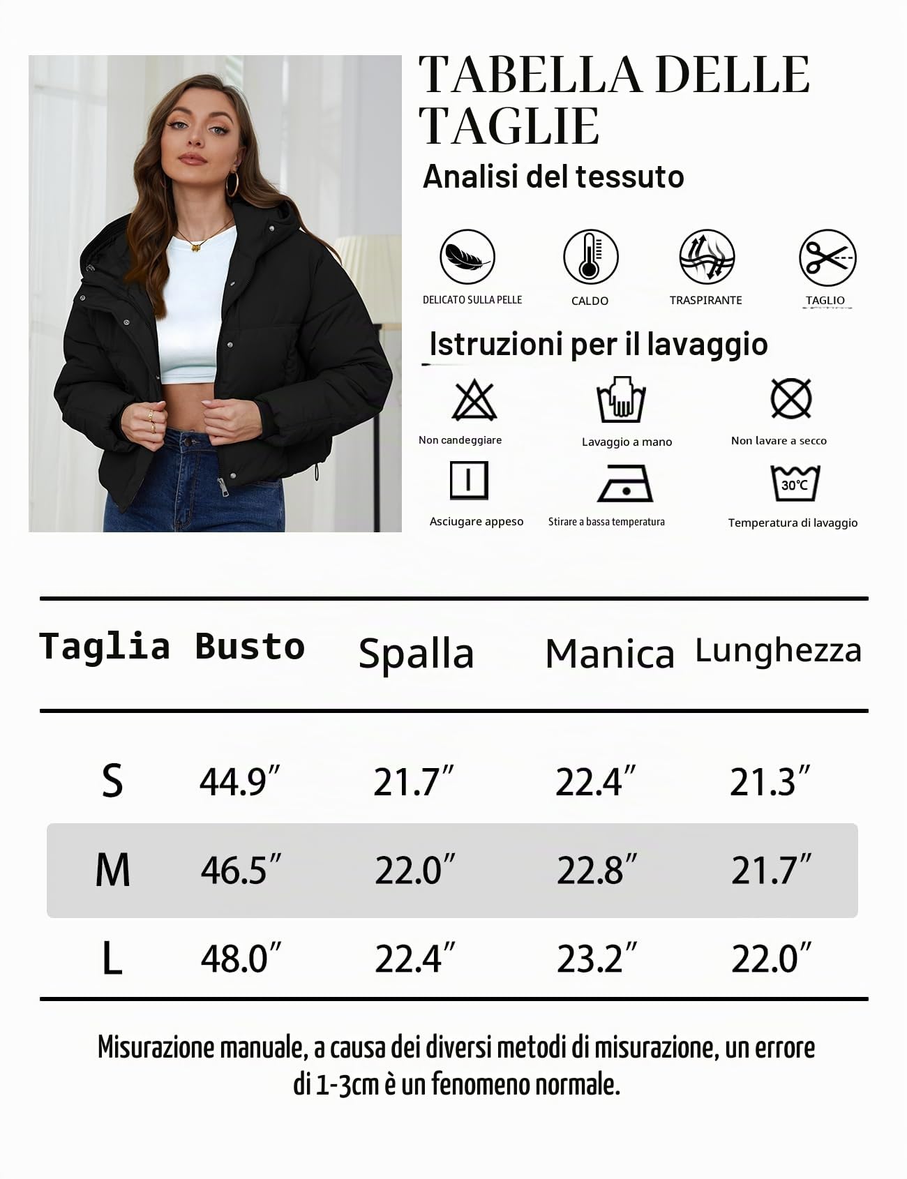 Yimoon Piumino corto invernale da donna con cappuccio e cerniera corta trapuntata calda | Manica lunga, cerniera intera, bottone automatico, giacca trapuntata calda, cappotto corto a palloncino