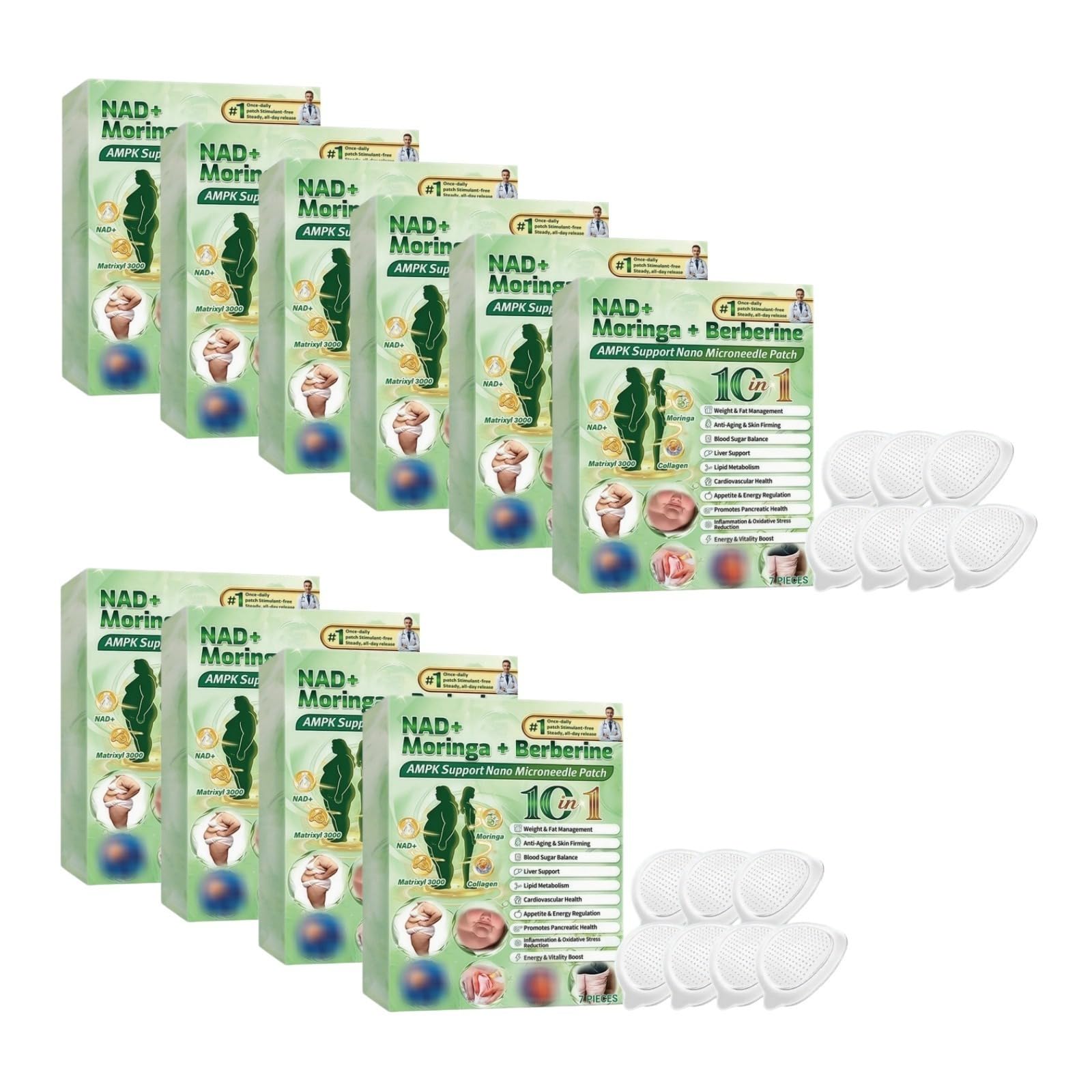 Plastry odchudzające Moringa 10 w 1, plaster odchudzający Nano Microneedle, plaster odchudzający, naturalne składniki, ultracienka i niewidoczna naszywka na ciało, niewidoczna pod ubraniem, do