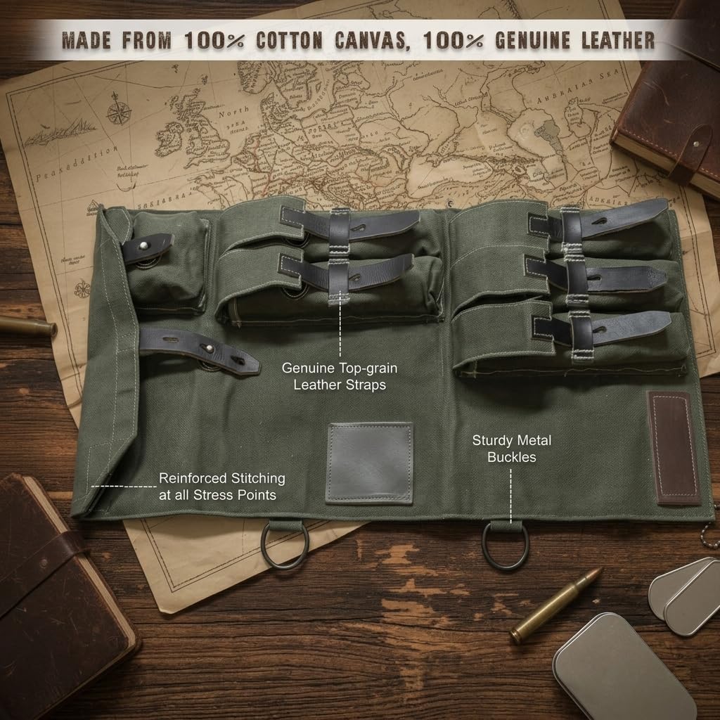 warreplica German WWII MP 40/MP40 SMG Canvas & Leather Carry Case, MP40 Schmeisser