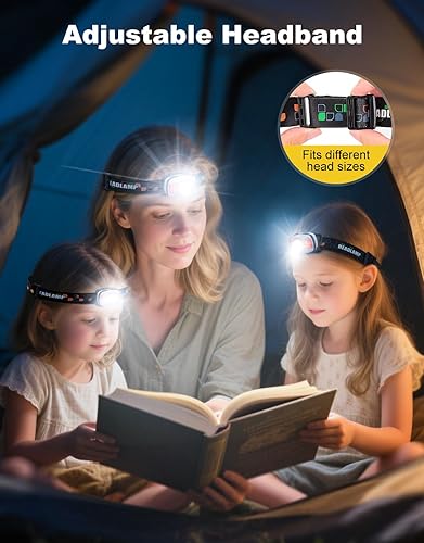 Miniatura 4 de Linterna frontal recargable, lámpara LED ultra brillante con 4+2 modos, faro ajustable de 45 con luz roja, linterna ligera impermeable IPX4 para