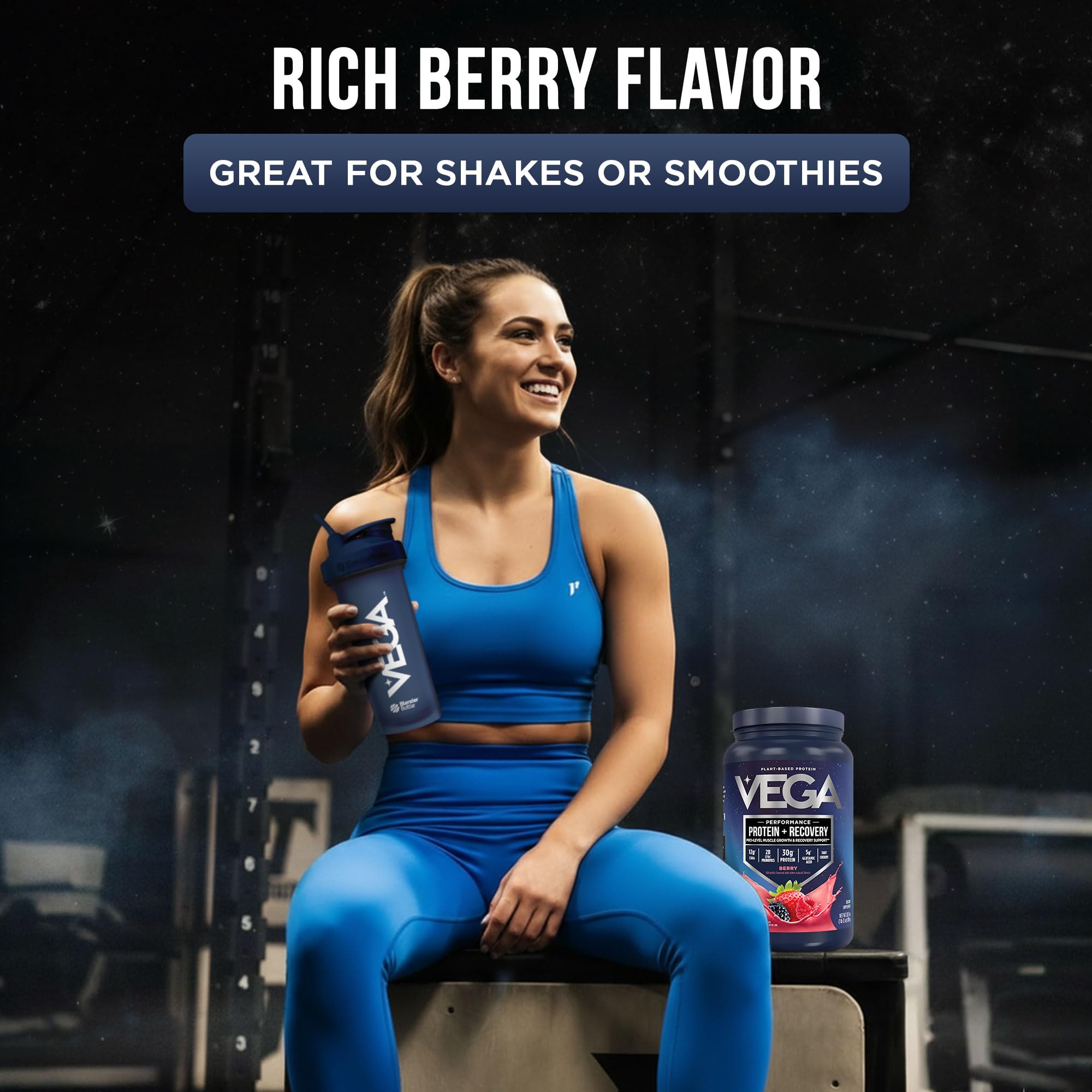 Vega Protein + Recovery, Berry – 30g Vegan Protein, Dairy & Gluten