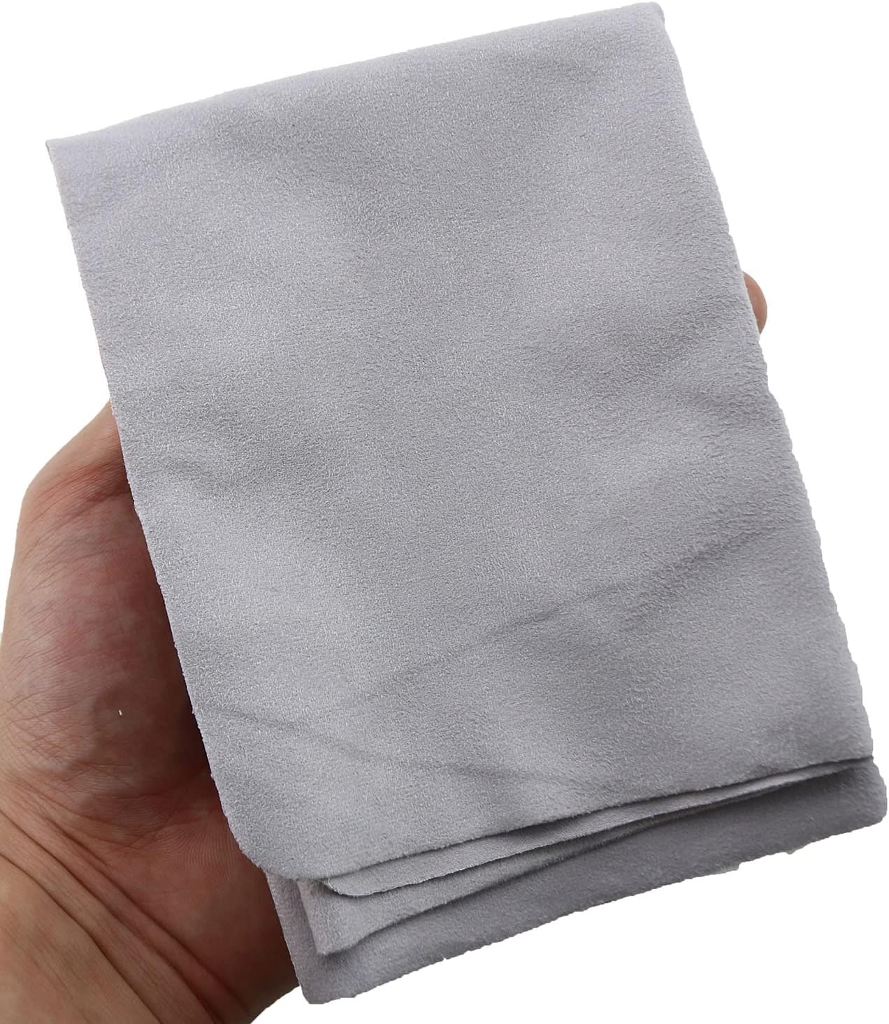 Instruments Cleaning Cloth MEETOOT 17.9x11.8 Inches Gray Imitation Chamois Microfiber Polishing Cloth for Musical Guitar Violin Piano Clarinet, Microfiber Polishing Cloth