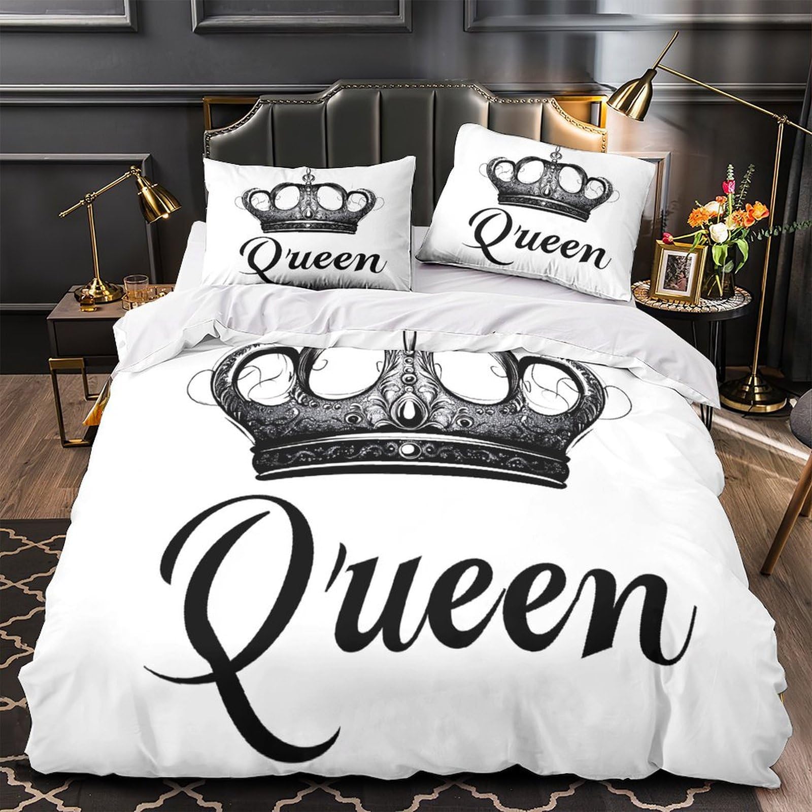 Housse de couette 3D violette en microfibre résistante ultra douce