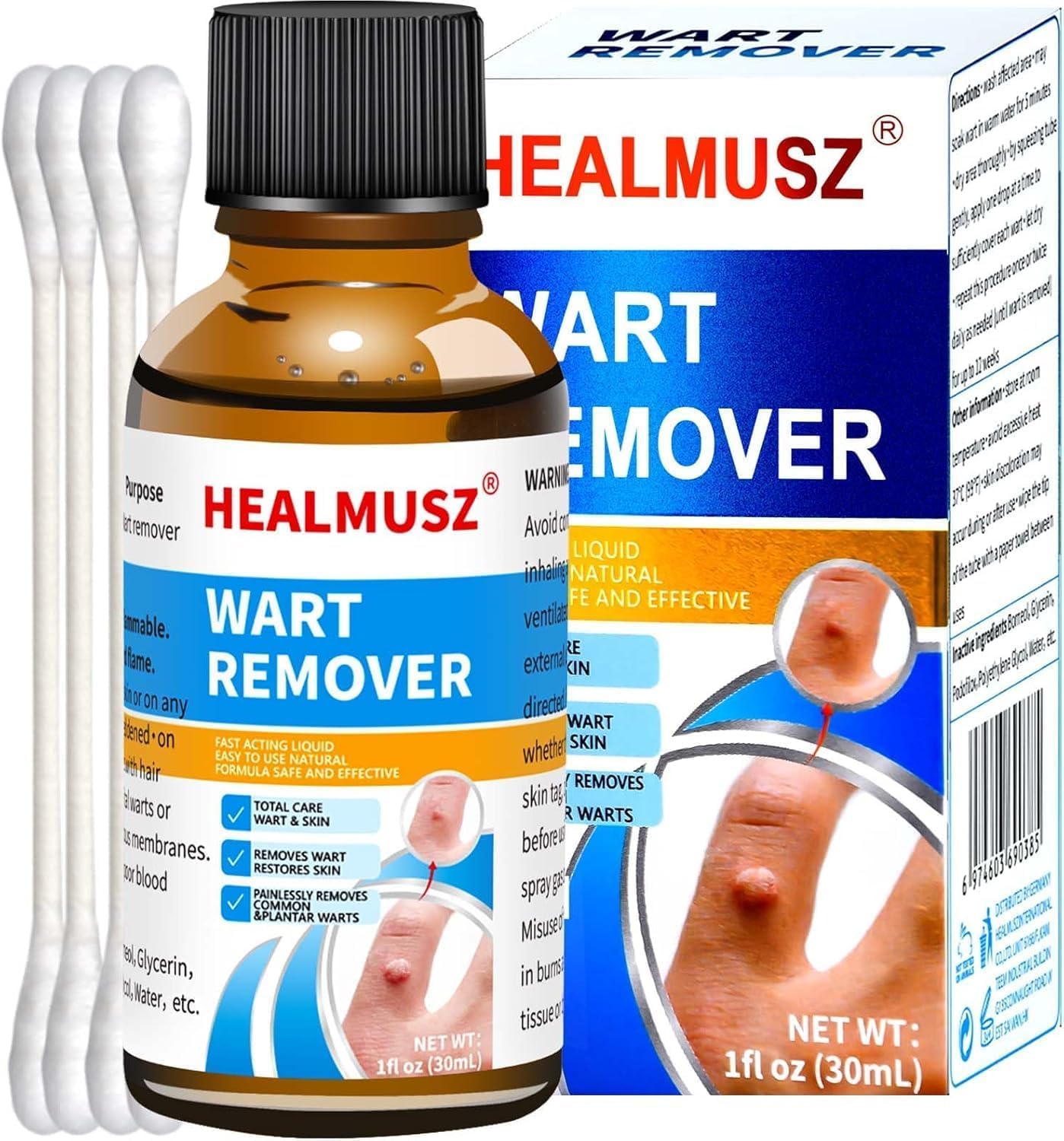 Warts Remover, Plantar Wart Removers for Feet, Fast Acting Natural Common Wart Removal Maximum Strength for Men and Women for Plantar Wart, Genital Wart, H , Common , Flat , Corn Warts, Callus 30ml