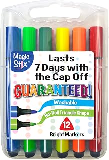 The Pencil Grip Magic Tri Stix, Non-Toxic and Washable Markers For Kids, 12 Assorted Markers, TPG-395