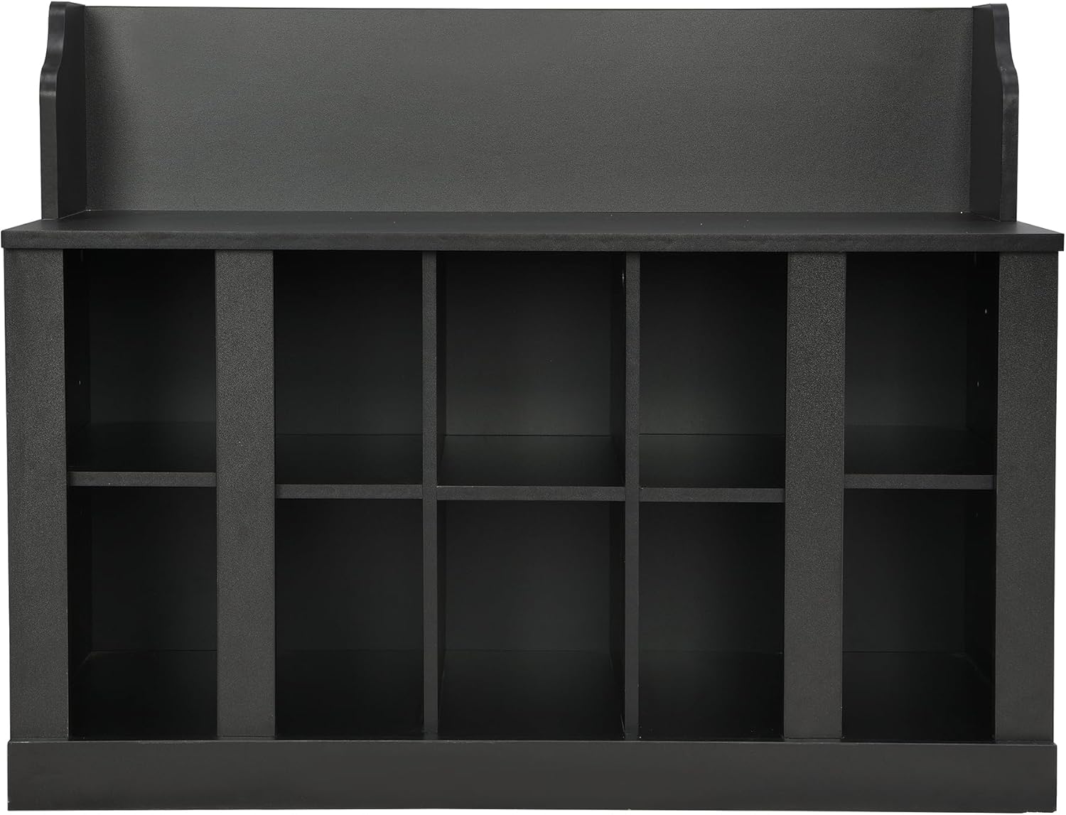 Hall Tree with Storage Cabinet and 6 Hooks, Mud Room Farmhouse Garage Lockers Multi-Functional Entryway Bench Shoe Cubbies with Coat Rack for Hallway, Living Room Furniture Home,Black