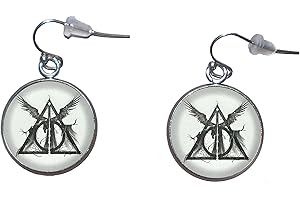 Stainless Steel Deathly Hallows Earrings - A Tribute to the Wizarding World