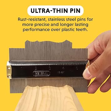 General Tools Contour Gauge 837 - 6 Angle Finder Tool for Home Improvement - Gadgets for Men