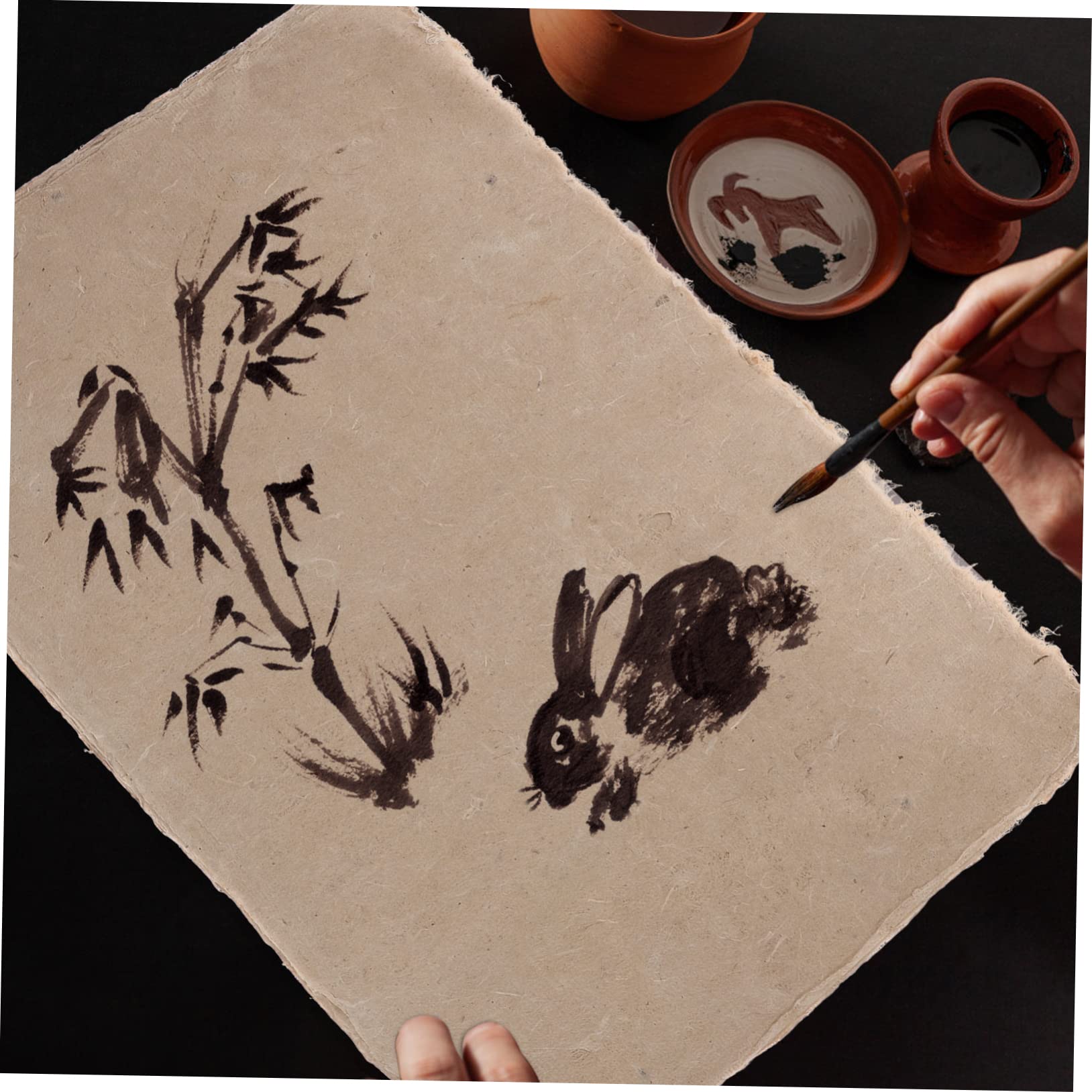 TEHAUX 50hojas Papel De Caligrafía Vintage Natural De Papel De Arroz Chino Para Caligrafía y Pintura Para Escritura y Arte