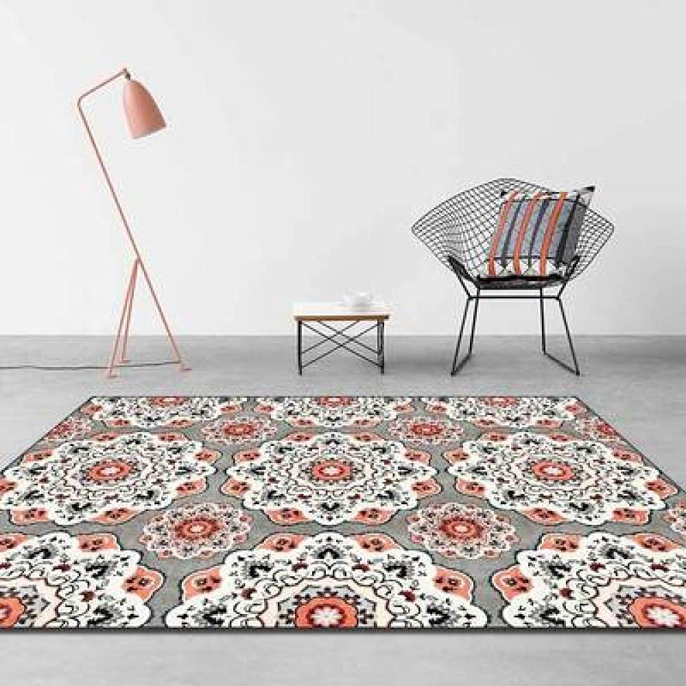 Dywany salon dywaniki świeży styl kwiaty pomarańczowy biały szary antypoślizgowy bardzo duży średni wystrój domu dywaniki podłogowe 140 x 200 cm