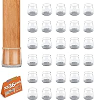 Vista 34 de BAIPOK 36 piezas de protectores cuadrados para patas de silla, protectores de patas de silla de silicona para suelos de madera dura, almohadillas