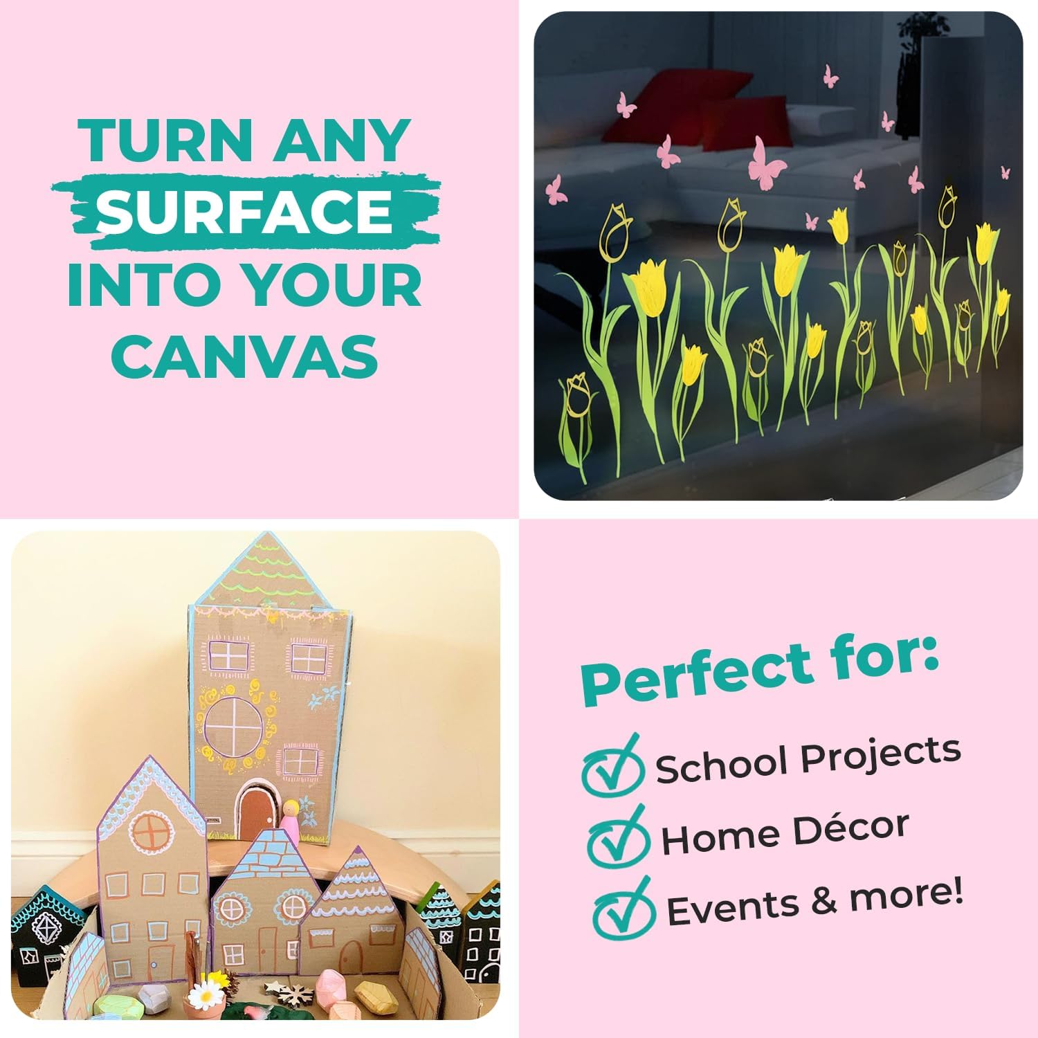 Chalkola Dual Tip Liquid Chalk Markers for Blackboard (10 Vintage Colors, 1mm+5mm Fine, Bold) - Pastel Dry Erase Marker Pens for Chalkboards Signs, Car Windows, Glass - Erasable Chalkboard Markers - Image 9