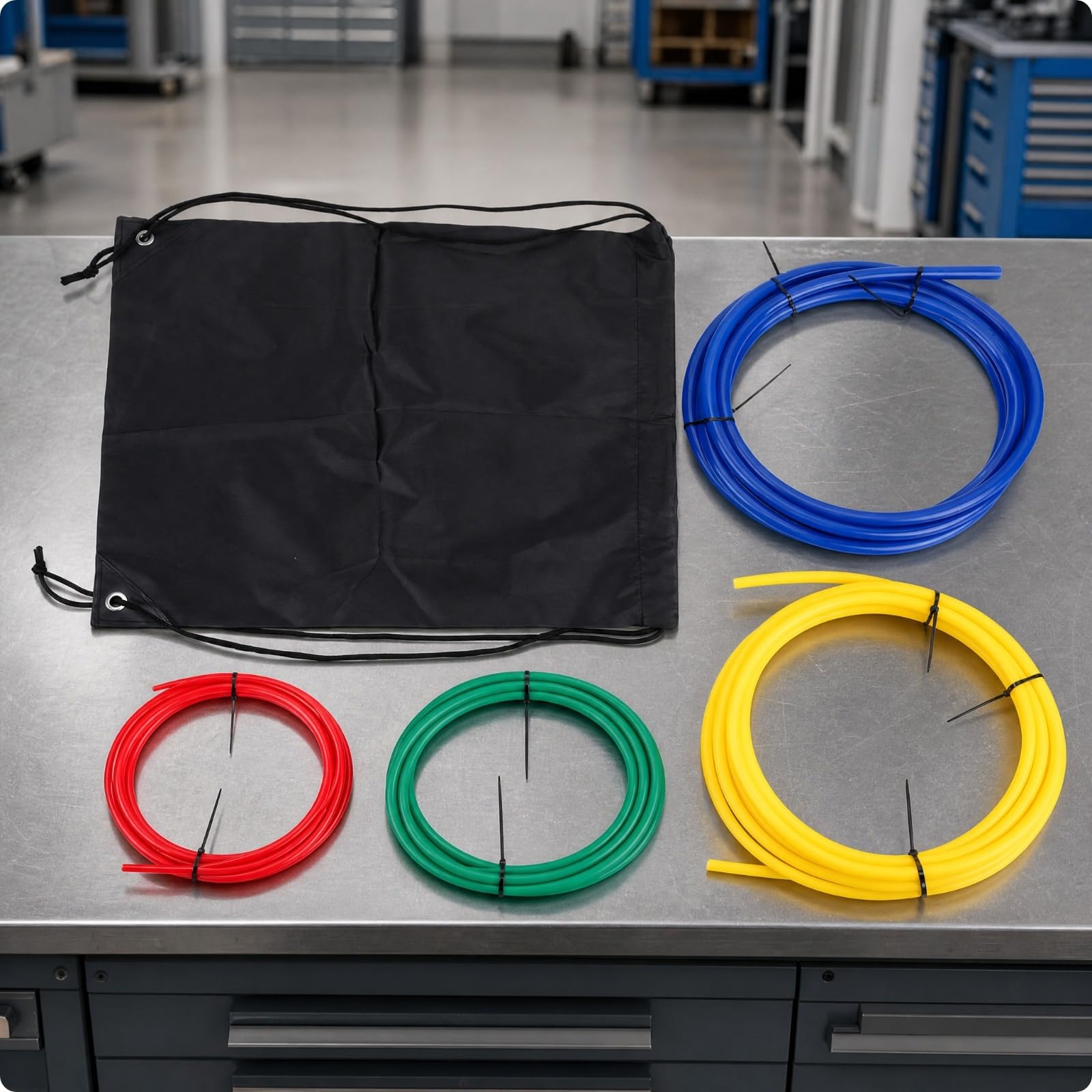4 Pezzi Fascetta Richiudibile in Nylon | Colorato, Tubo Flessibile per Curvatura Rame, Non Adesivo, Officina, Idraulici, cnici riscaldamento e condizionamento, 4M