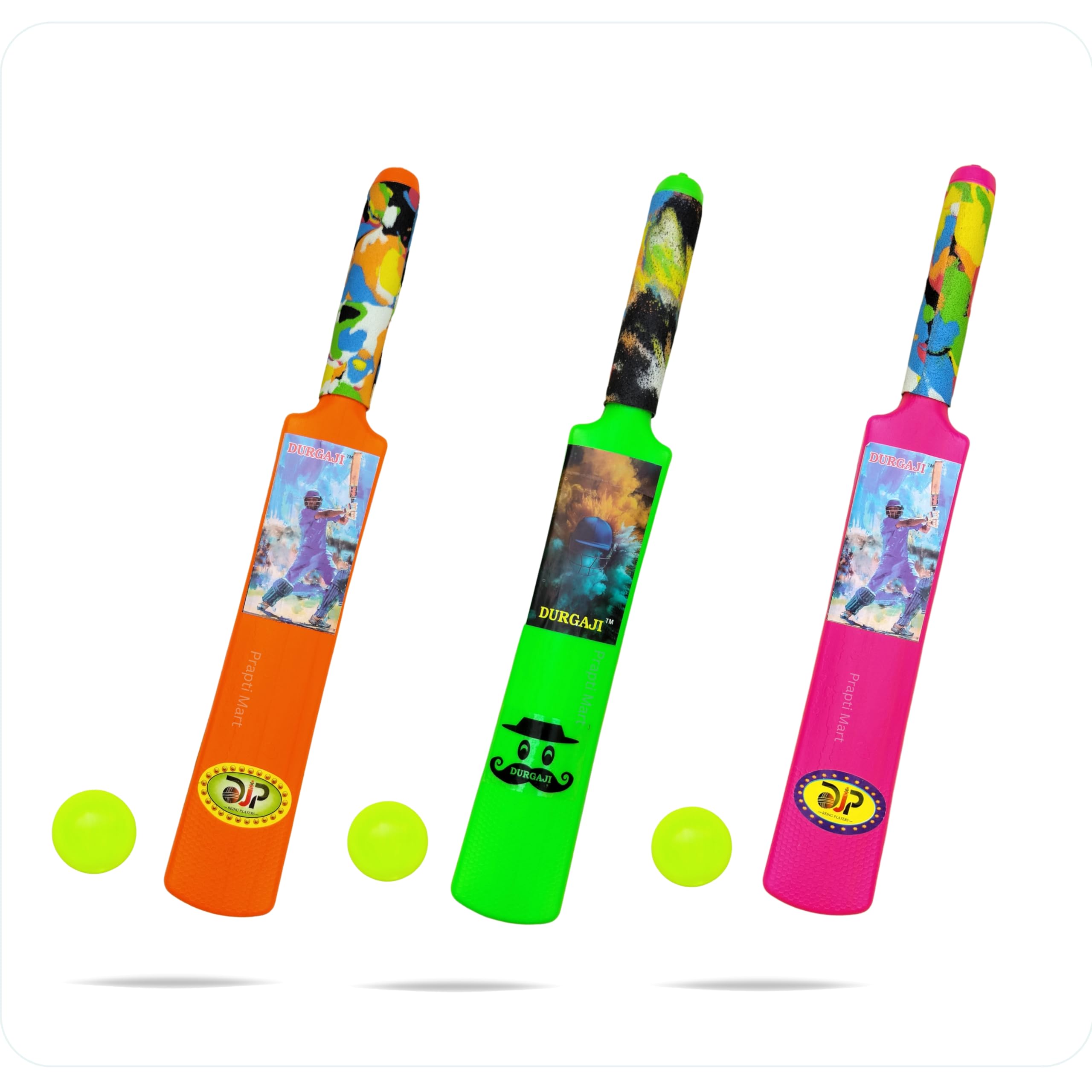 Vidhyapati Super Combo of Cricket Kit with 3 Pcs bat Ball for Kids | Pink, Green, Red | Indoor - Outdoor Toys | Age 2 Year Product | Material - Plastic-image-33