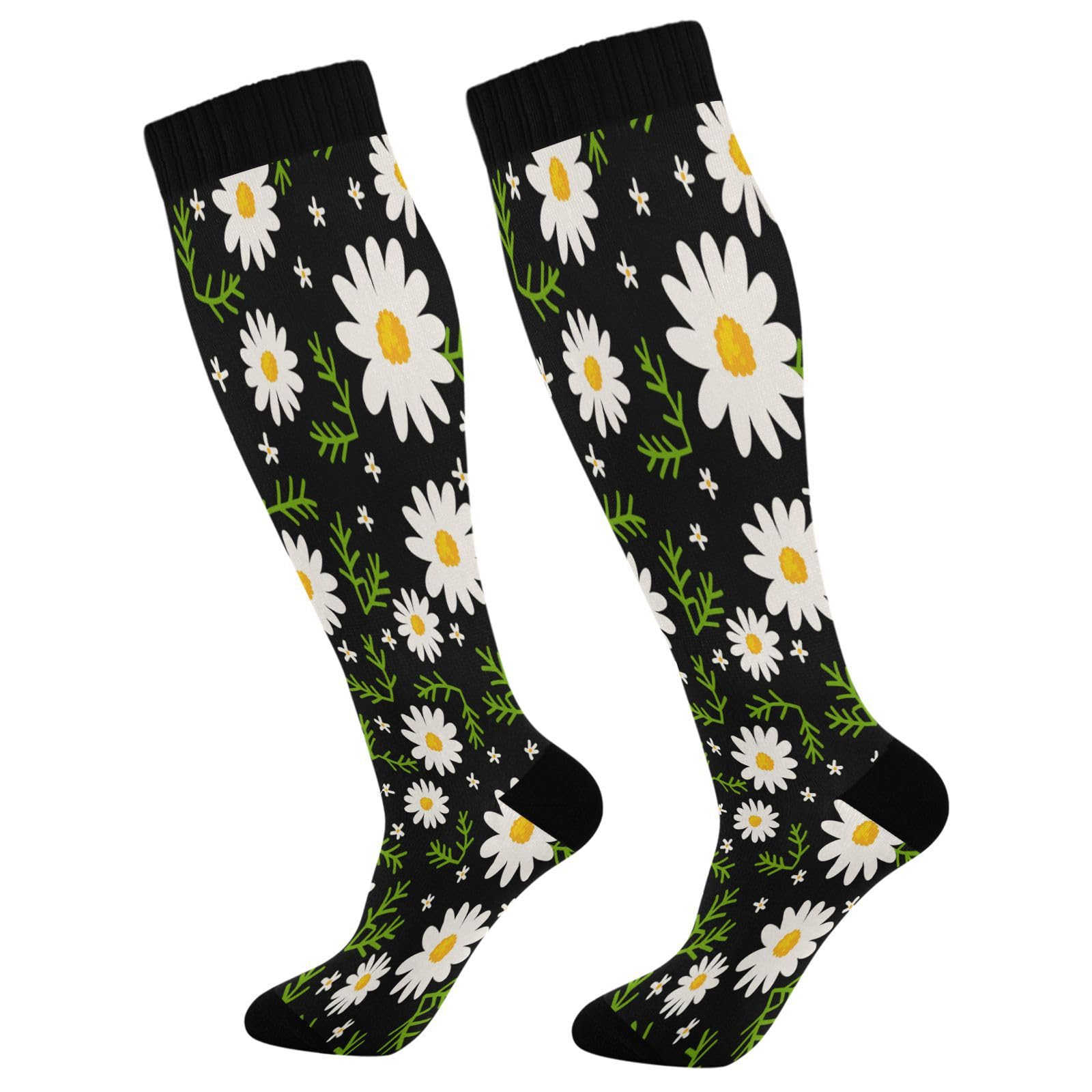Kigai Christmas Gnomes Compression Socks Women Men Knee High Stockings for Sports,Running,Travel 1Pair