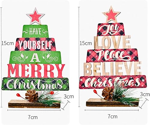 Miniatura 8 de Decoración de mesa de Navidad de madera, decoración de mesa de Navidad, decoración de árbol de Navidad de pie de madera, adornos de Navidad 2022,