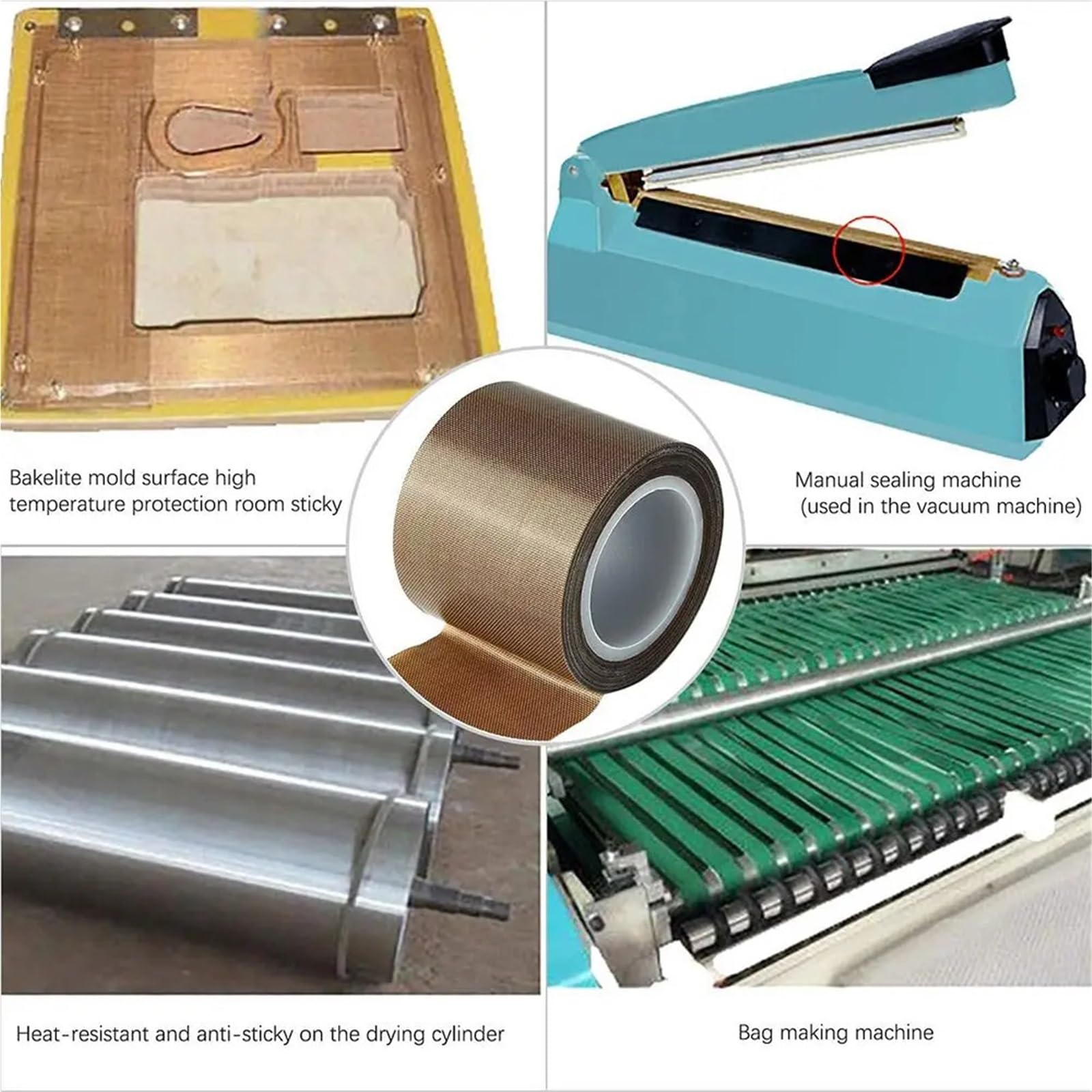 Cinta Aislante 10 m/rollo de cinta tela aislante impermeable adhesiva resistencia a altas temperaturas sellado(40mm x 10m x 0.130 mm)
