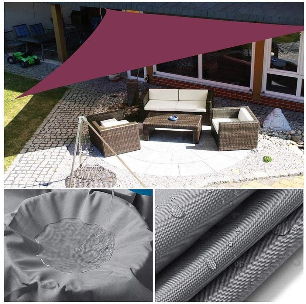 TrianguSun żagiel z zestawem instalacyjnym, wodoodporny, blokujący promieniowanie UV, zadaszenie ogrodowe na taras, 4 x 5 m, szary, idealny do relaksu na świeżym powietrzu