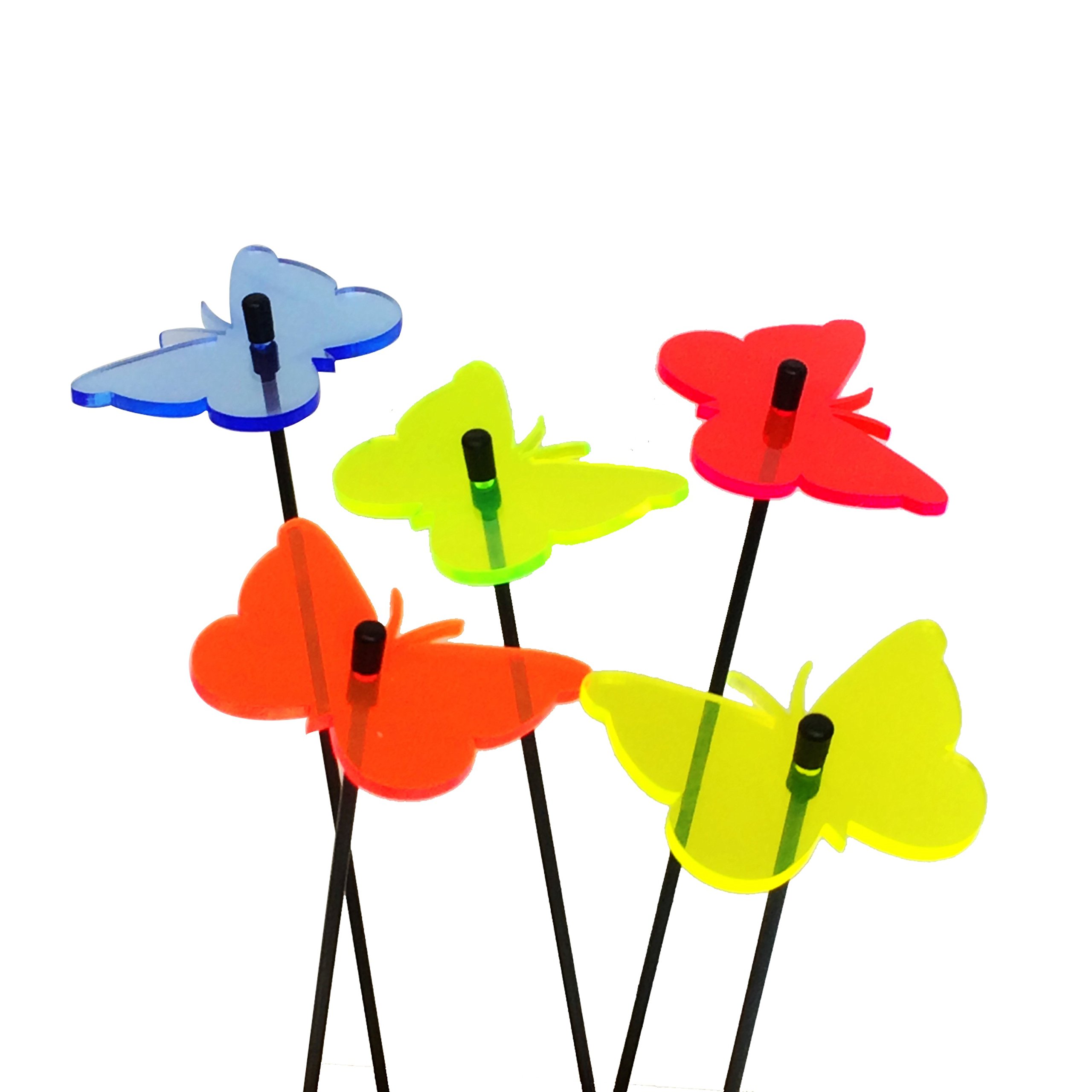 Sun Catcher Garden DecorSunCatcher Ornaments Butterfly, Set of 5 ative Stakes, 25cm/10'' high Outdoor Yard Accessory, Great ers Gift, Colour:mixed colours