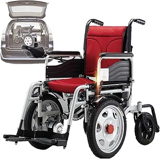 GHCCDAM Silla De Ruedas Eléctrica Plegable, Potente Motor Dual Silla De Ruedas Compacta con Ayuda De Movilidad, para Todos Los Terrenos,Estable Y Fuerte, para Personas Mayores