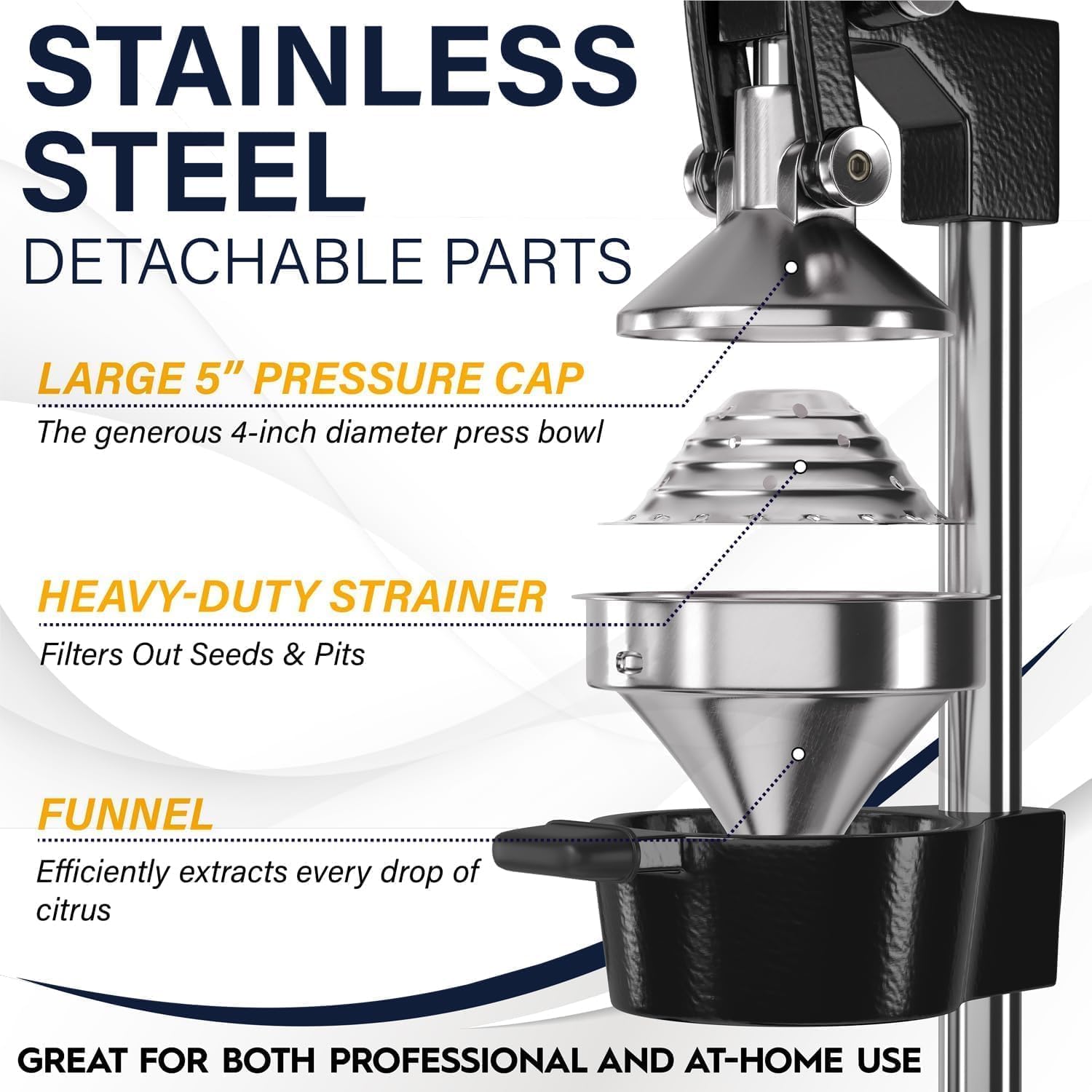 Cast Iron Juicer Hand Press, Stainless Steel Citrus Lemon Squeezer Press