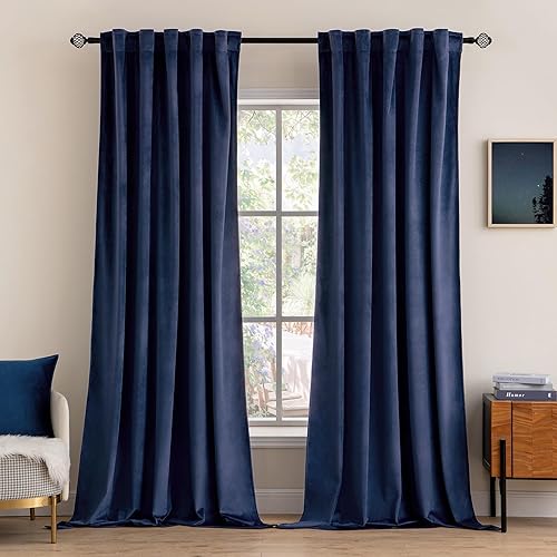 MIULEE Cortinas de terciopelo de 63 pulgadas de largo, 2 paneles de cortinas opacas de lujo para dormitorio, sala de estar, cortinas de ventana