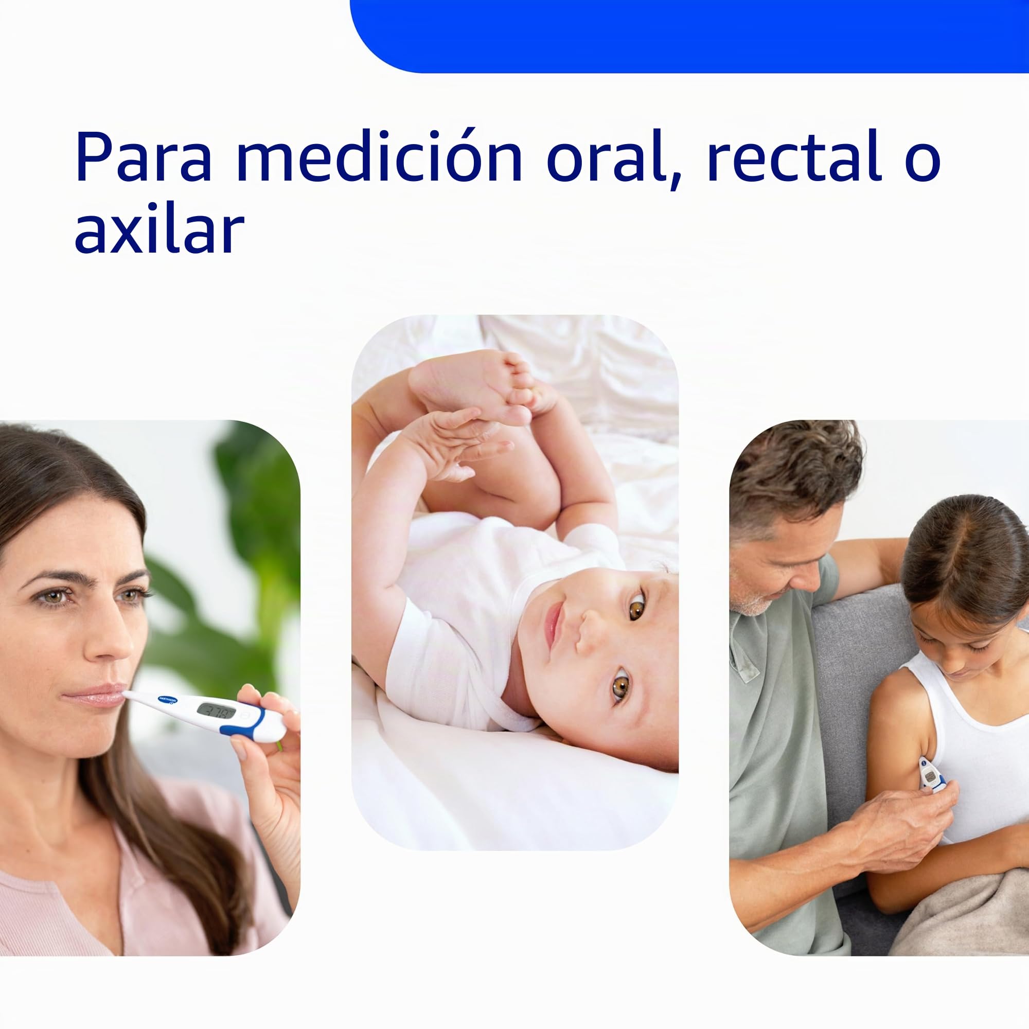 Thermoval® Rapid Termómetro médico rápido y electrónico para medir la temperatura de niños, bebés y adultos