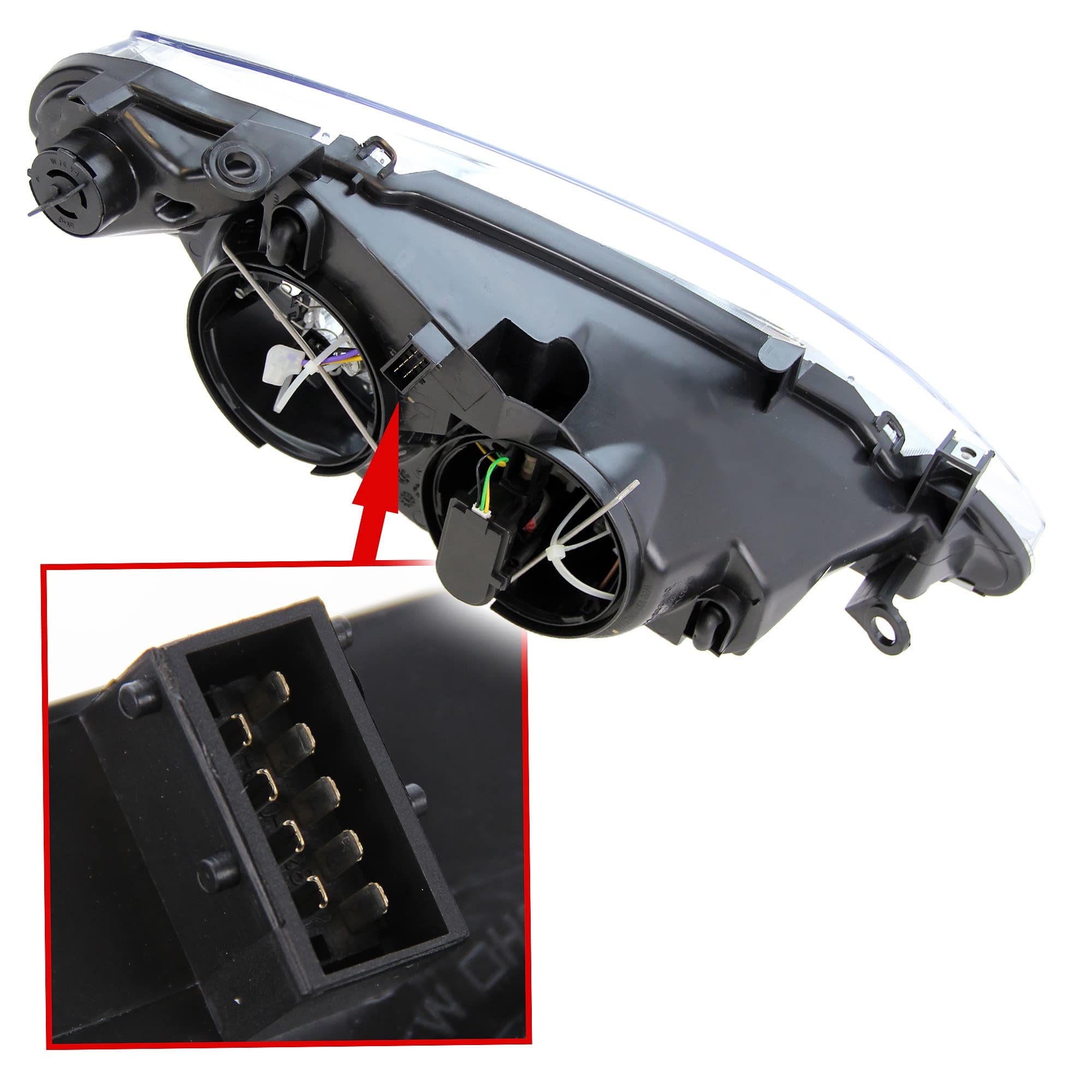 BESTPRICE 2x fari anteriori destro + sinistro, compatibili con PEUGEOT 307 (3A/C), 307 Break (3E), 307 CC (3B), 307 SW (3H)