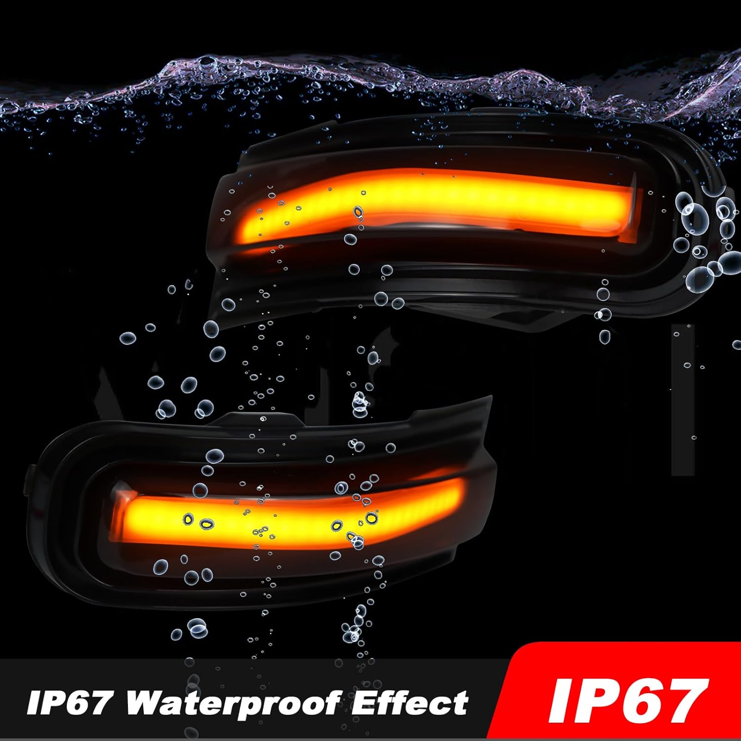 Smoked Lens Sequential Amber LED Side Mirror Marker Lights Compatible with Jeep Renegade SUV 2015-2022 Towing Mirror Turn Signal Indicator Lamp Assembly (Rear Side mirror light)