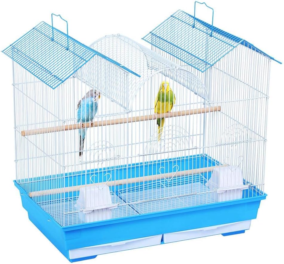 Yaheetech 23-inch Triple Roof Small Bird Cage for Parakeets Parrotlets Budgies Lovebirds Canary Finch Small Parrots w/2 Handles/2…