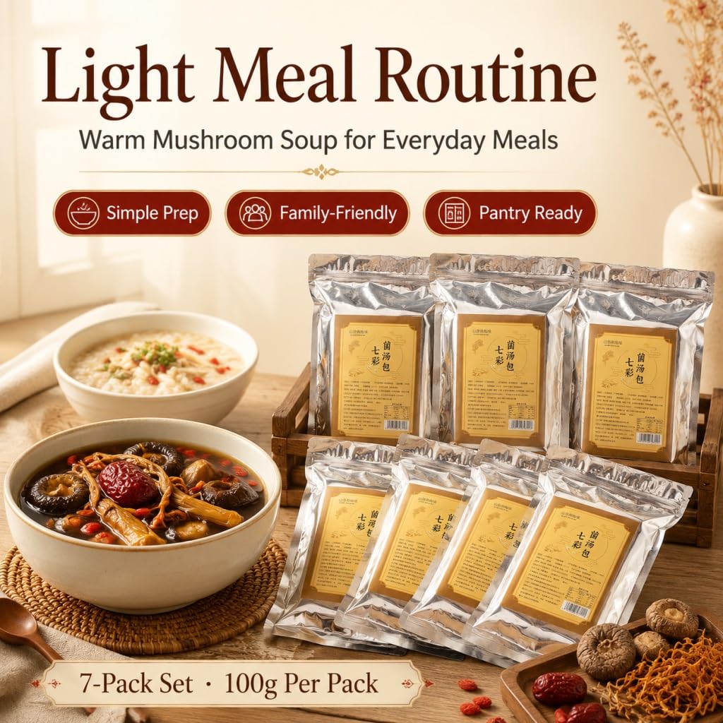 Paquete De 7 Mezclas Variadas Sopa Champiñones Silvestres (100 G Cada Una): Base Conveniente For Cocinar Y Acampar En Familia