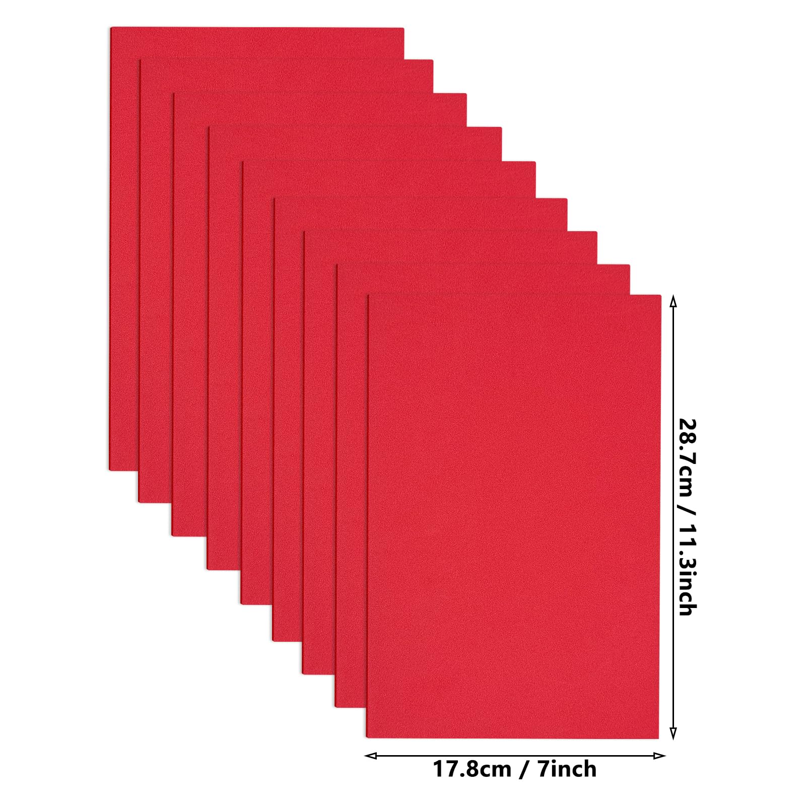 Jtnohx Eva Foam Sheets, 17.78×28.7cm Craft Foam Board, 9 Pcs Colour Eva for Crafts Thin DIY Material for Art and Scrapbooking(Red) - Image 2
